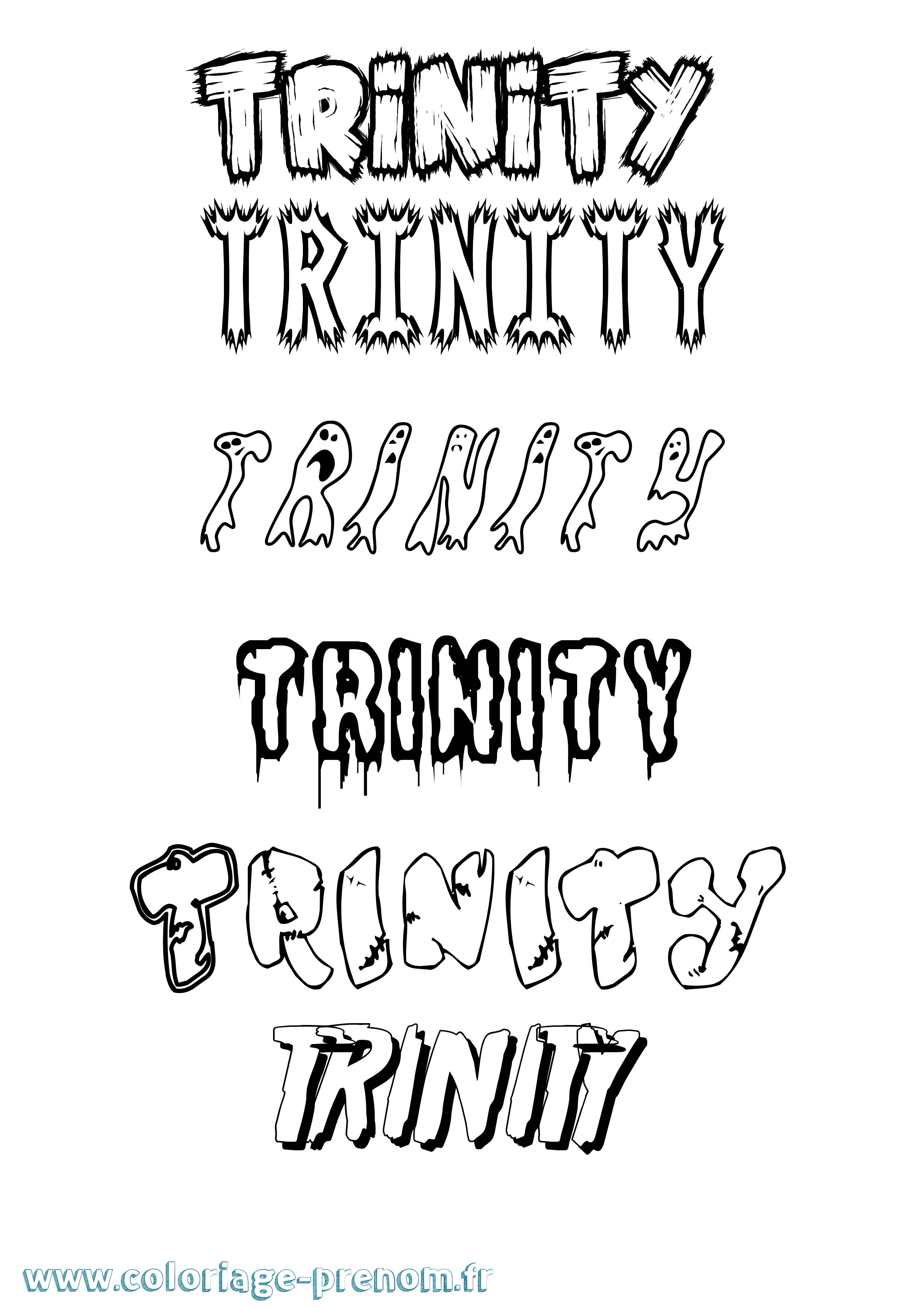 Coloriage Trinity Frisson Coloriage prénom Trinity Frisson
