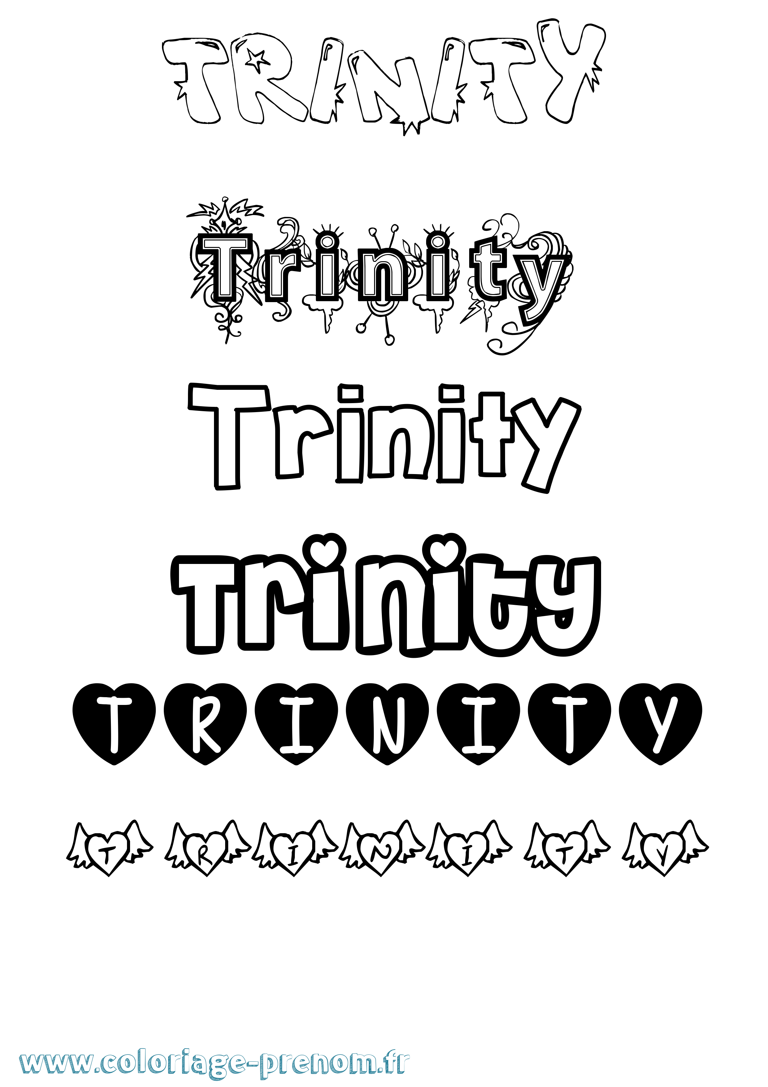 Coloriage Trinity Girly Coloriage prénom Trinity Girly