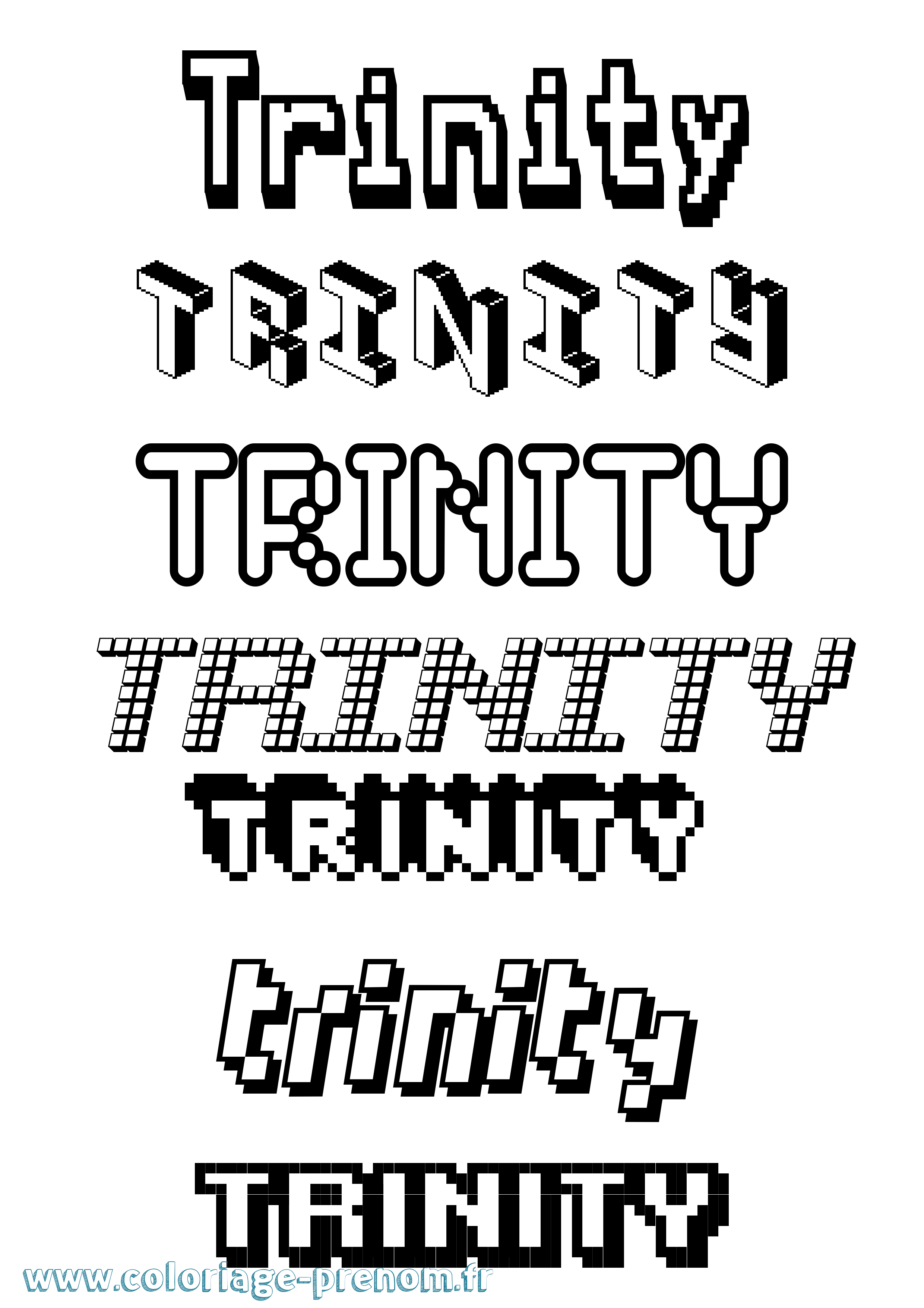 Coloriage Trinity Pixel Coloriage prénom Trinity Pixel