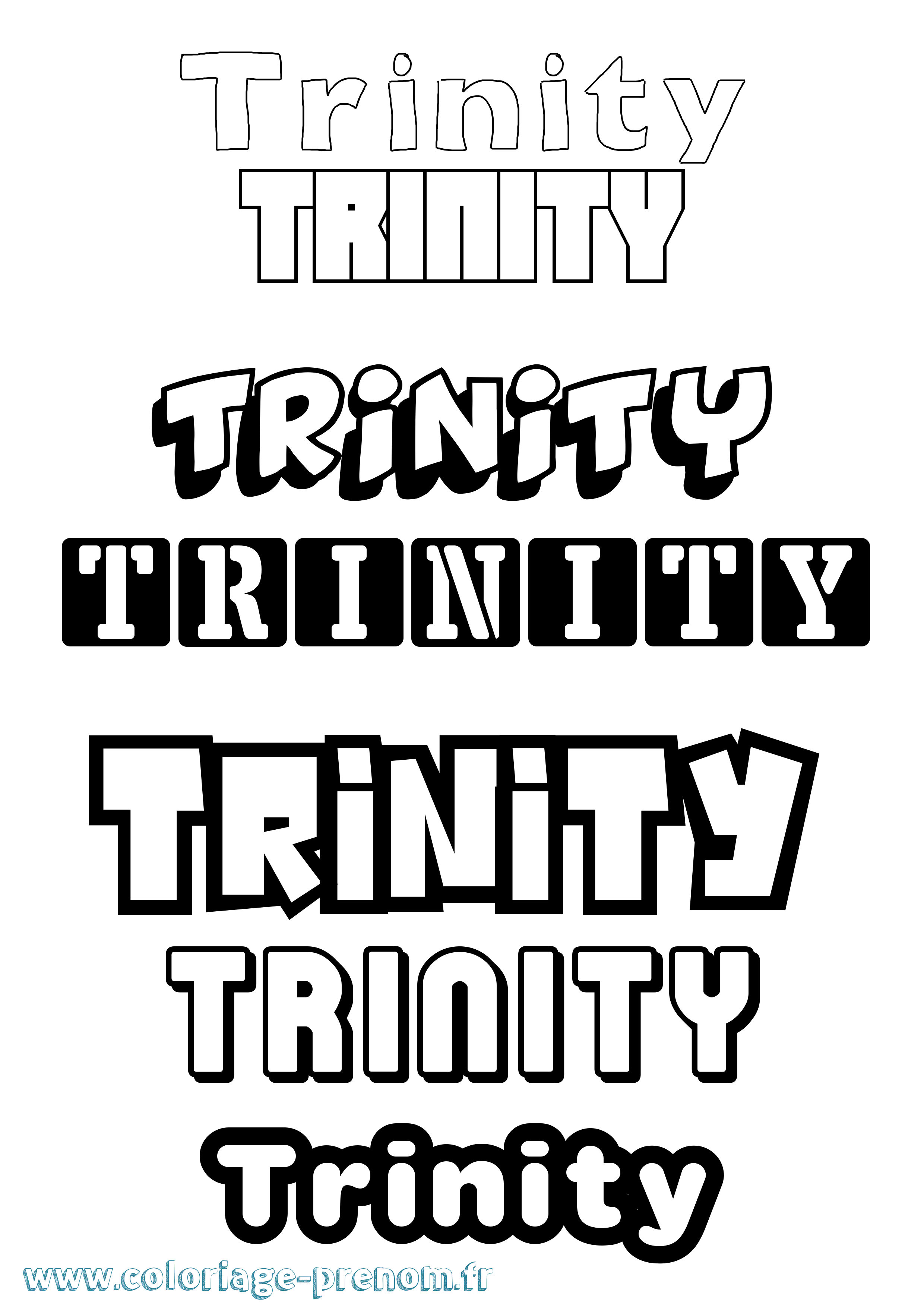 Coloriage Trinity Simple Coloriage prénom Trinity Simple