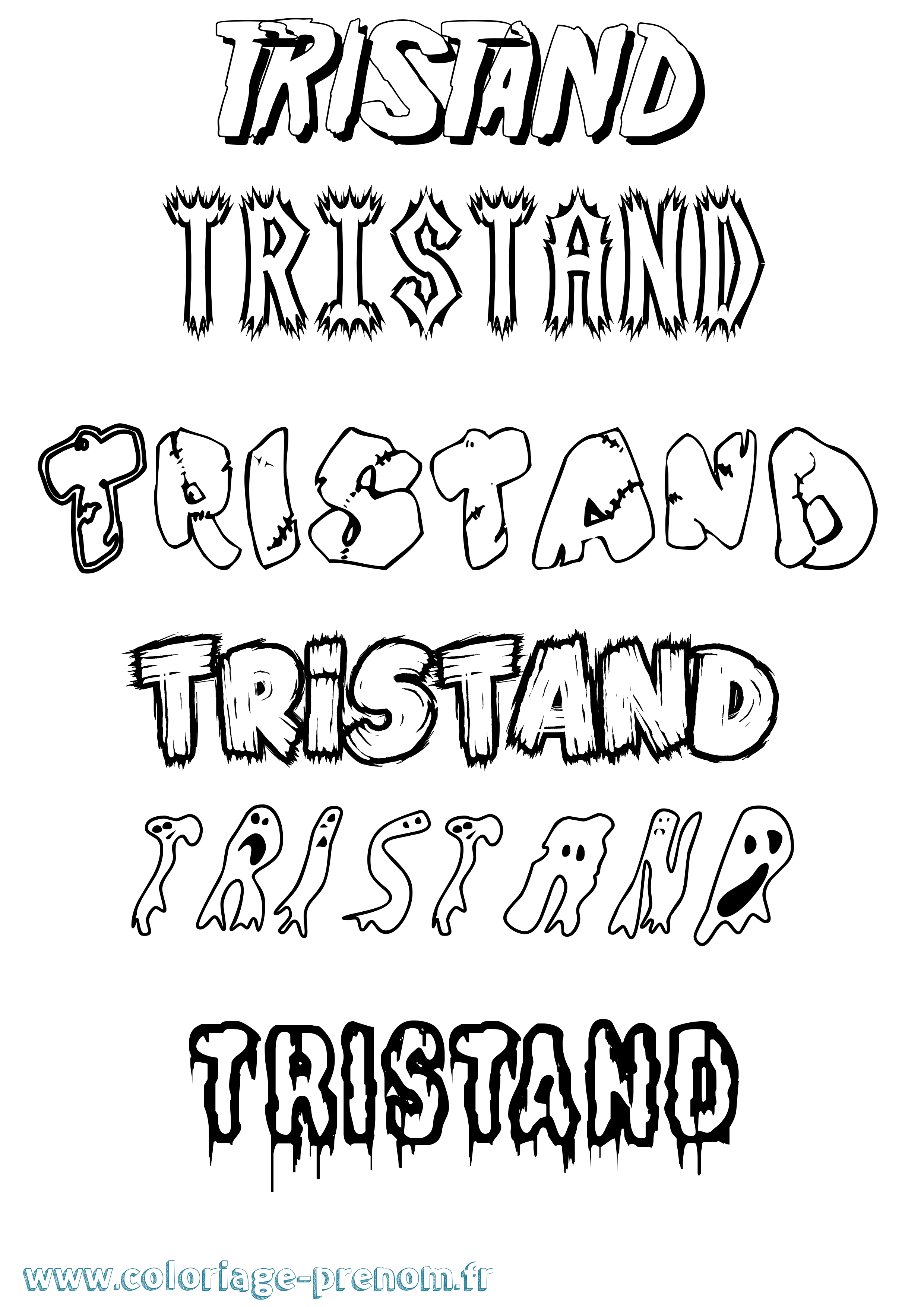 Coloriage Tristand Frisson Coloriage prénom Tristand Frisson