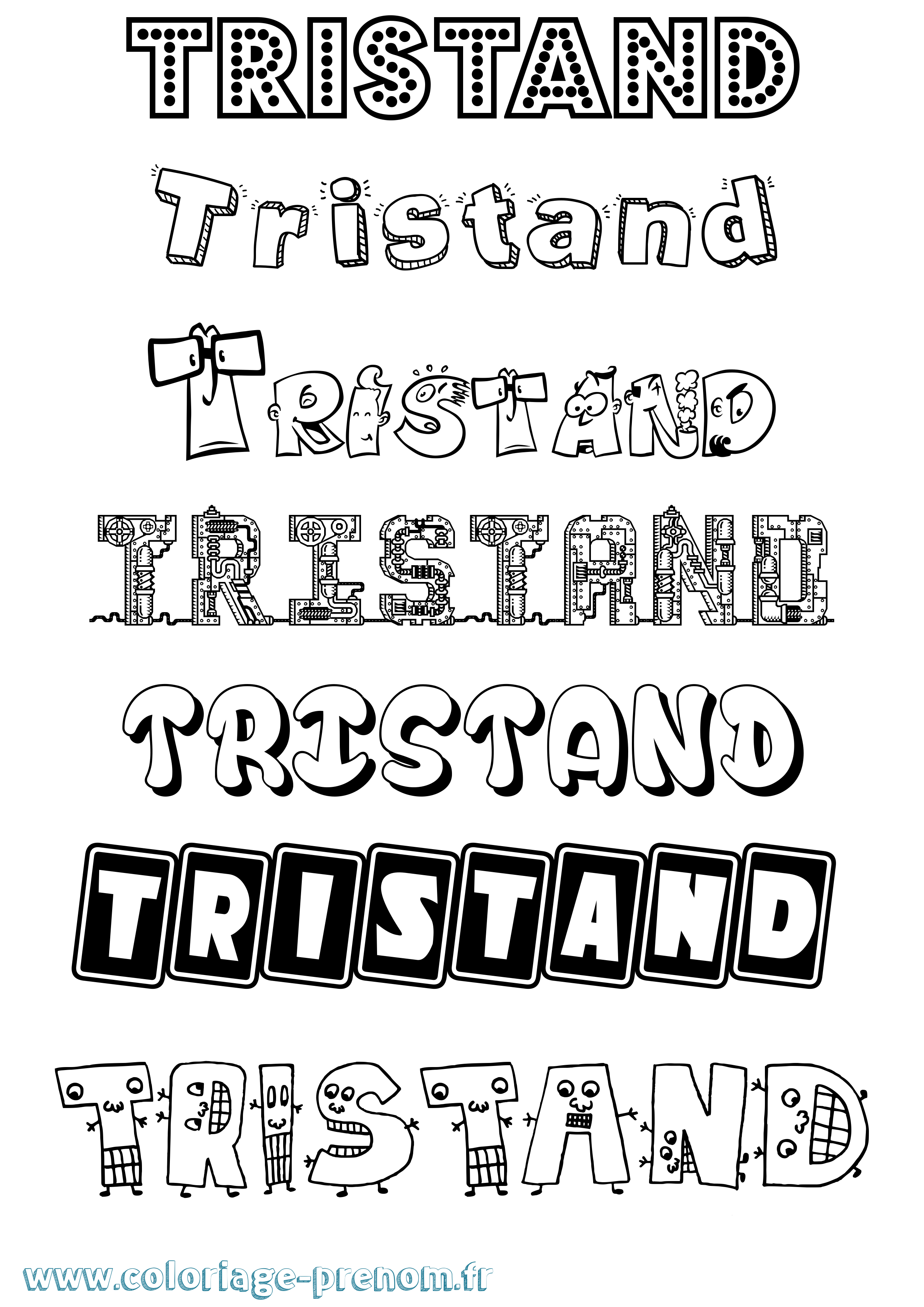 Coloriage Tristand Fun Coloriage prénom Tristand Fun