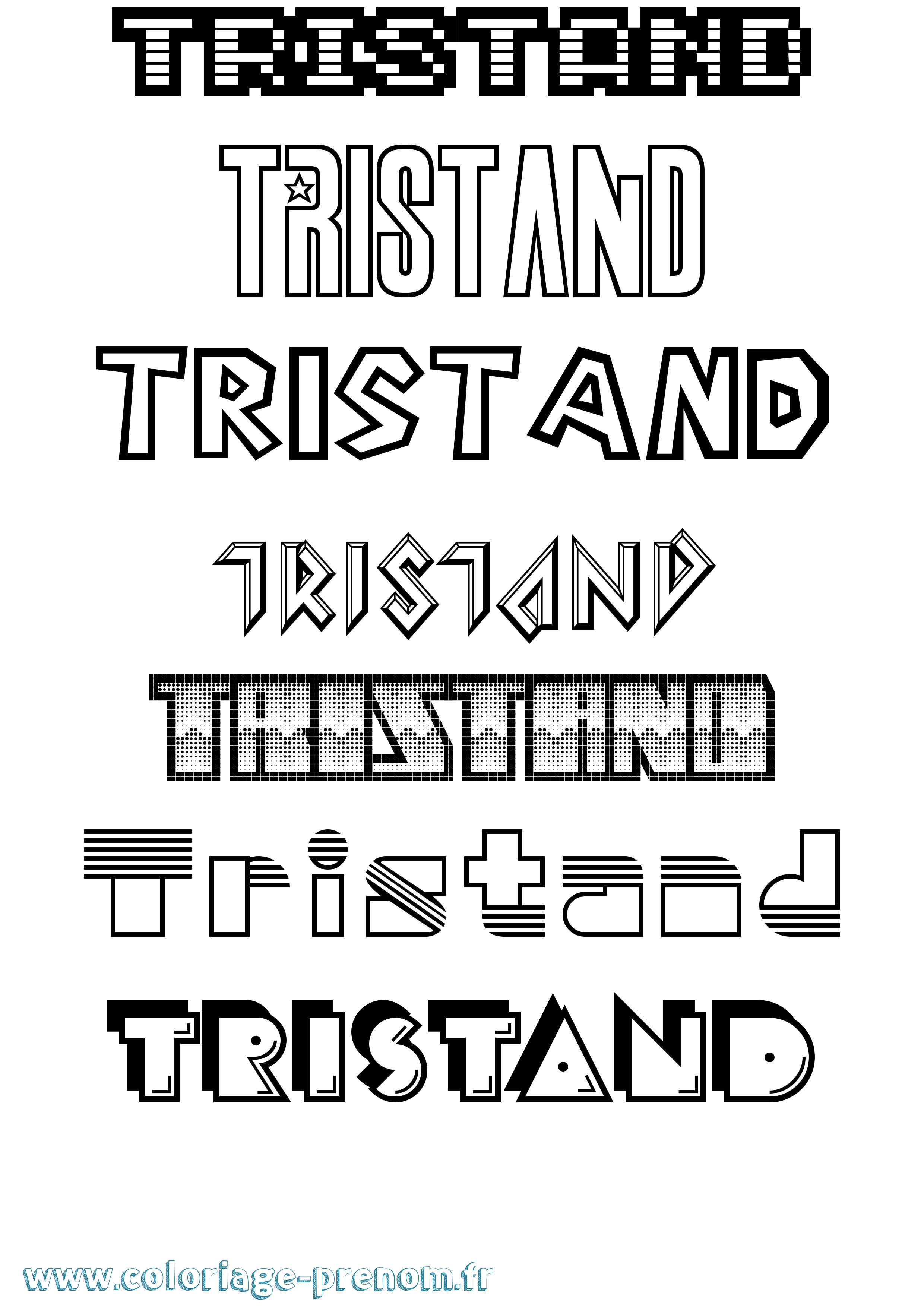 Coloriage Tristand Jeux Vidéos Coloriage prénom Tristand Jeux Vidéos