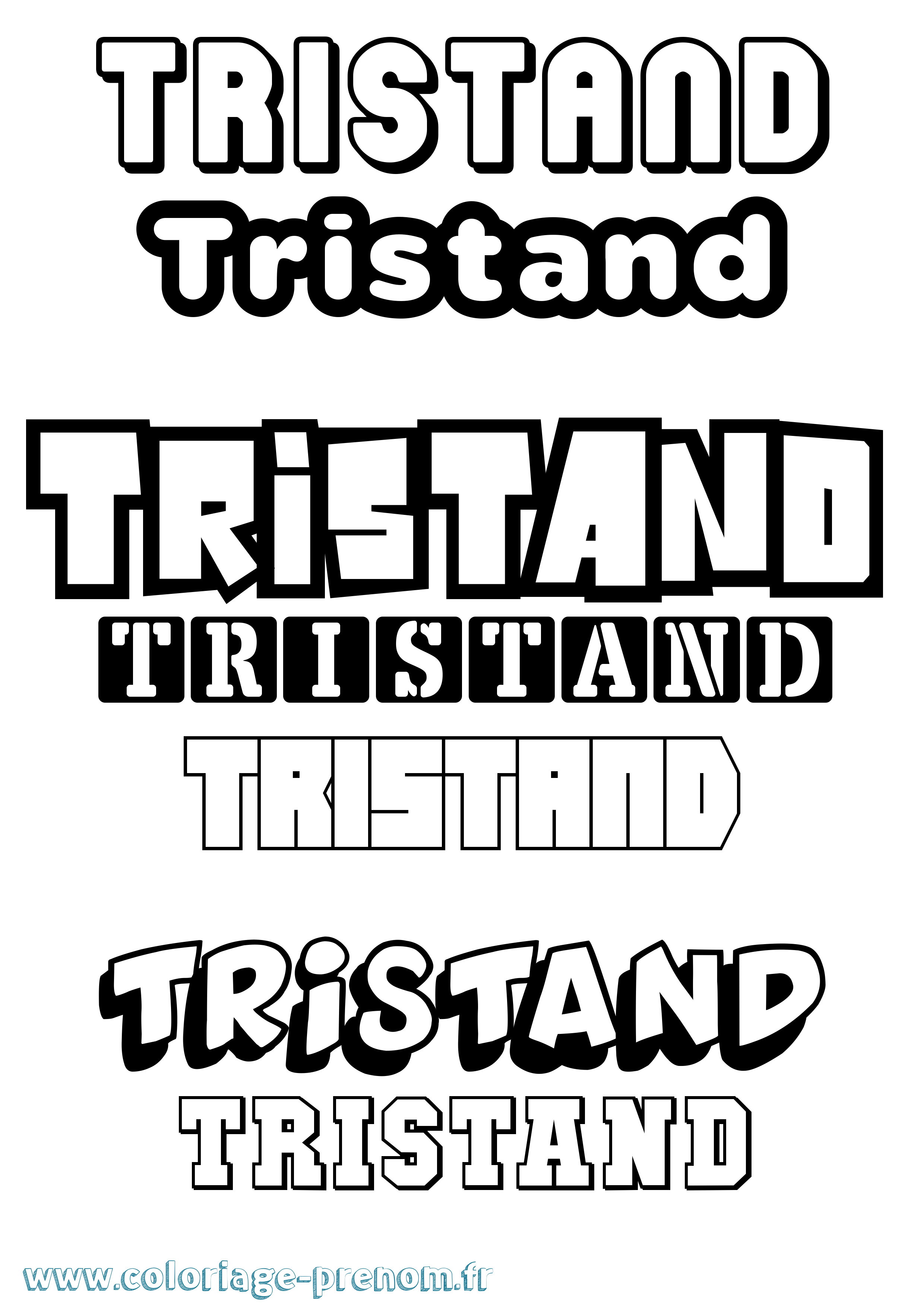 Coloriage Tristand Simple Coloriage prénom Tristand Simple