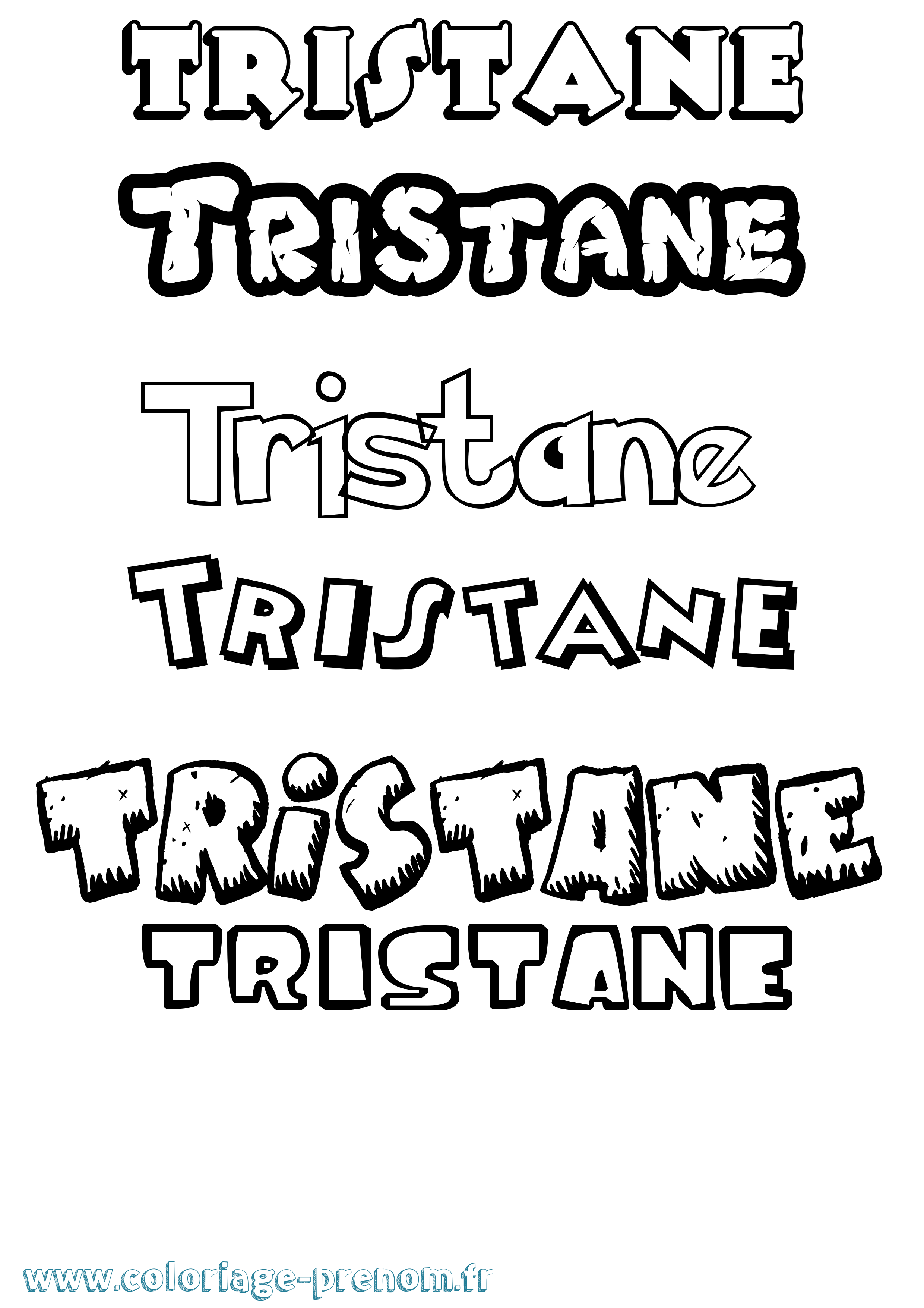 Coloriage Tristane Dessin Animé Coloriage prénom Tristane Dessin Animé