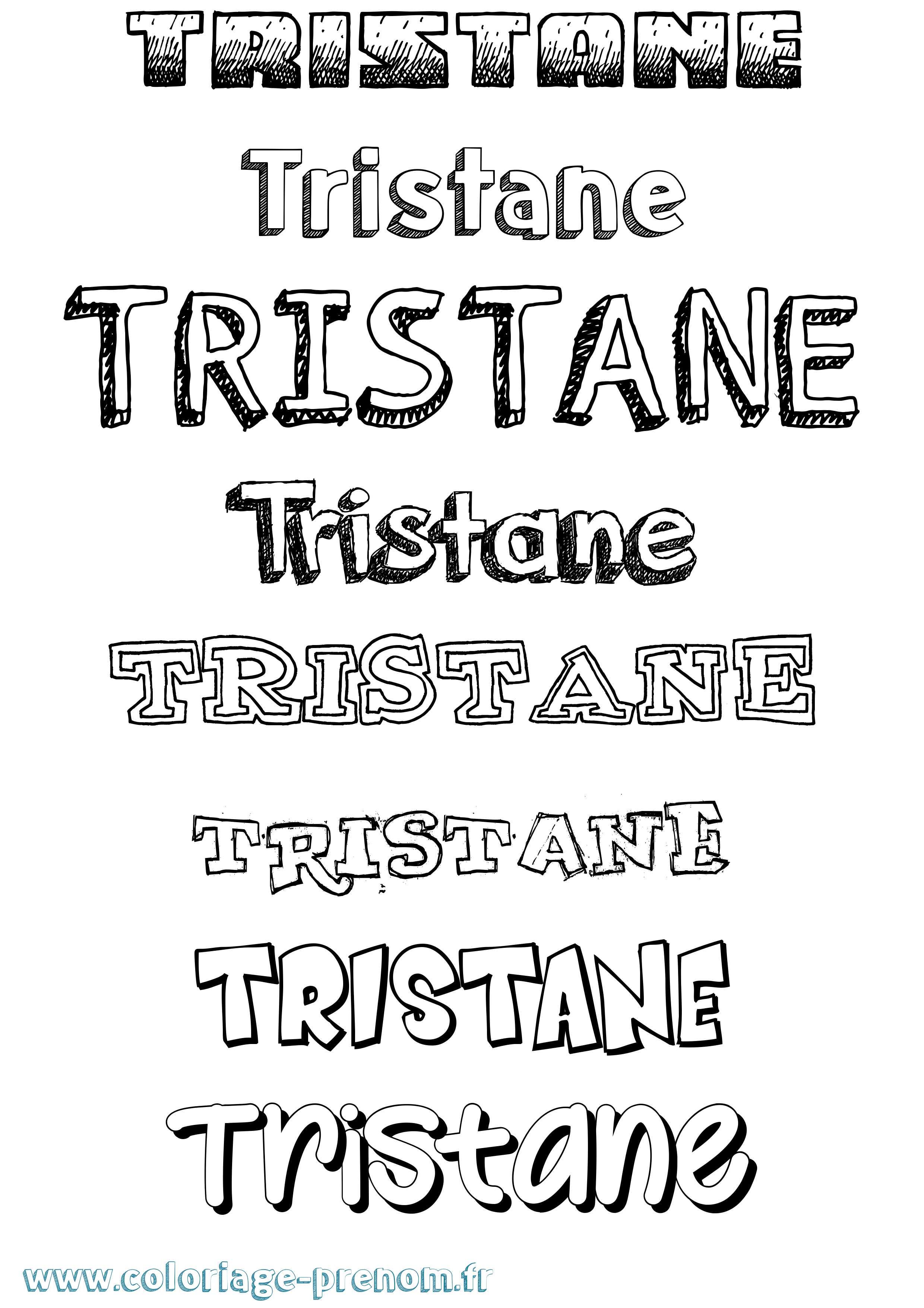 Coloriage Tristane Dessiné Coloriage prénom Tristane Dessiné
