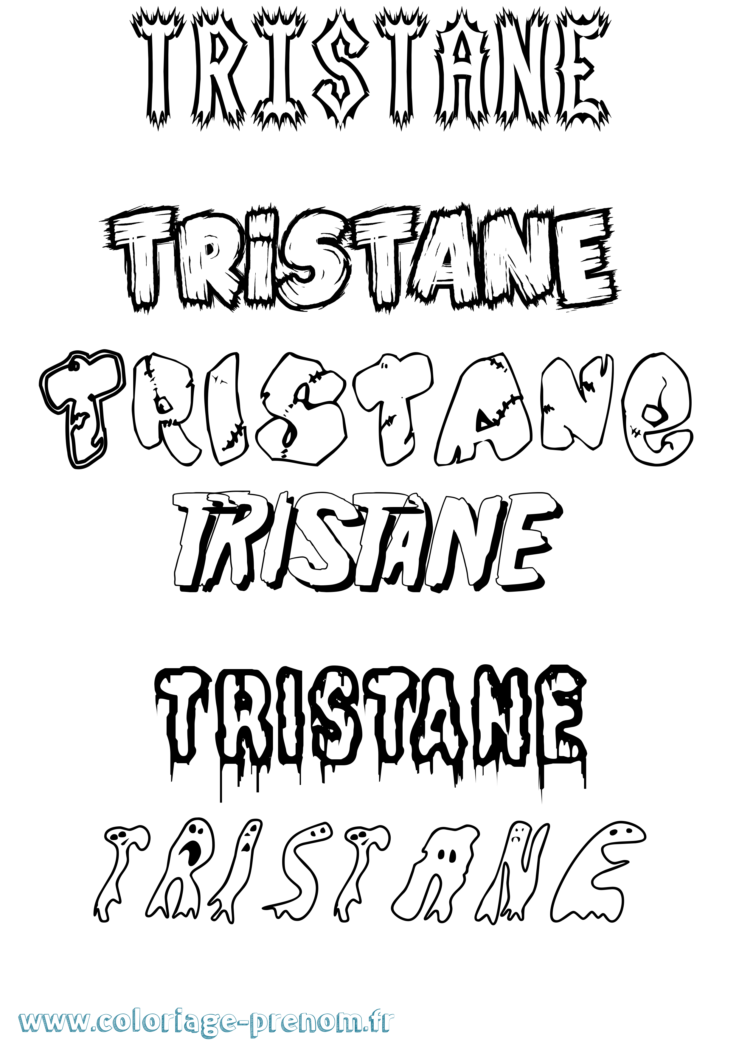 Coloriage Tristane Frisson Coloriage prénom Tristane Frisson
