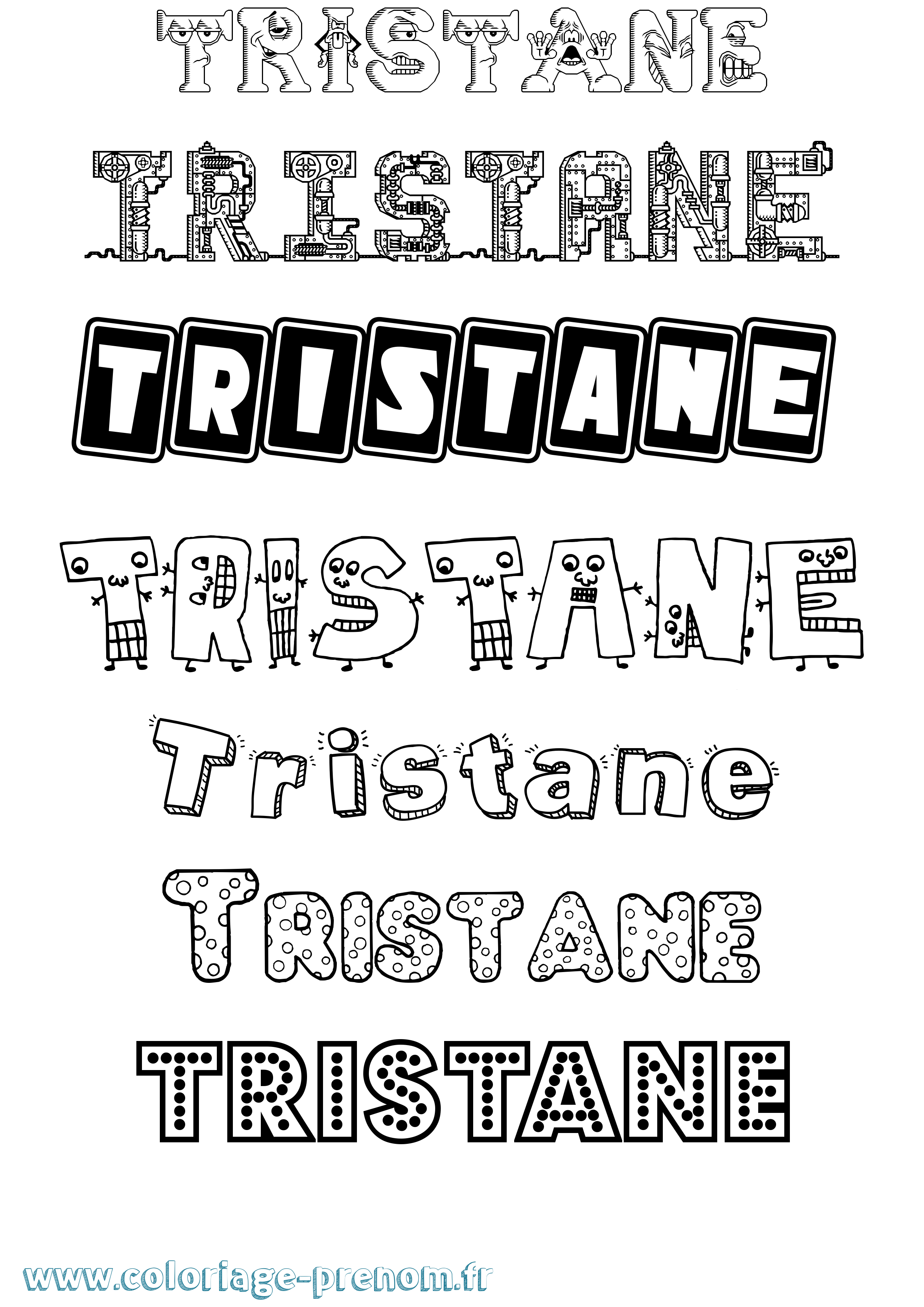 Coloriage Tristane Fun Coloriage prénom Tristane Fun