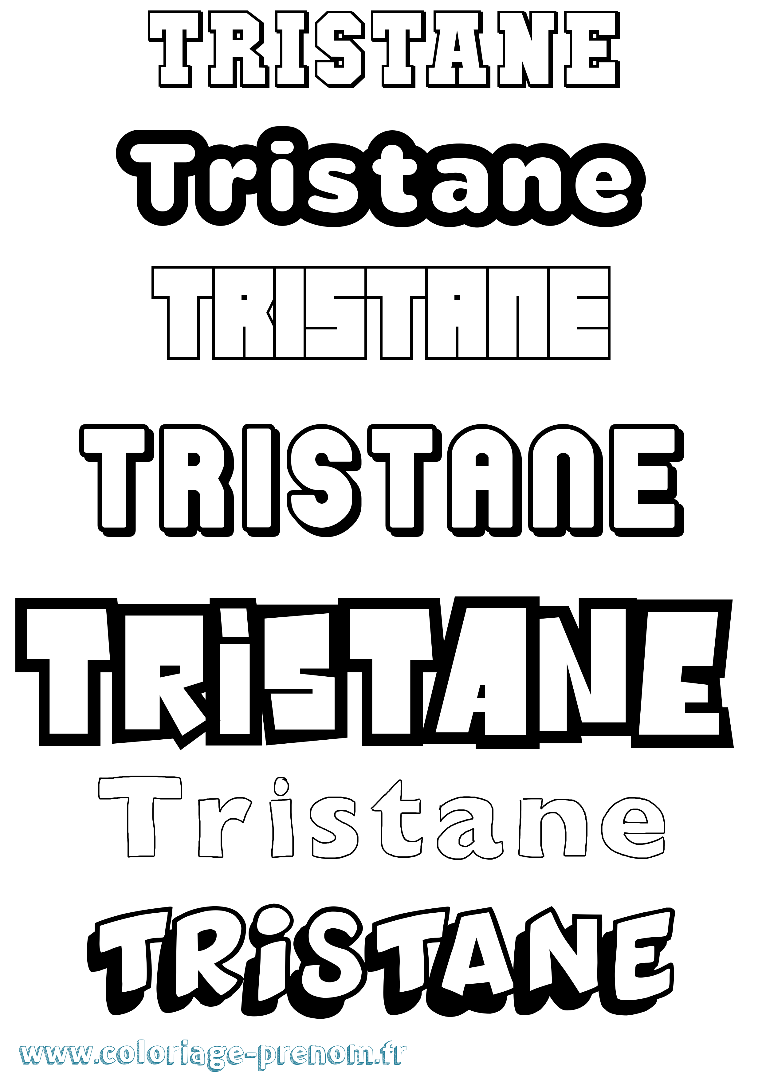 Coloriage Tristane Simple Coloriage prénom Tristane Simple