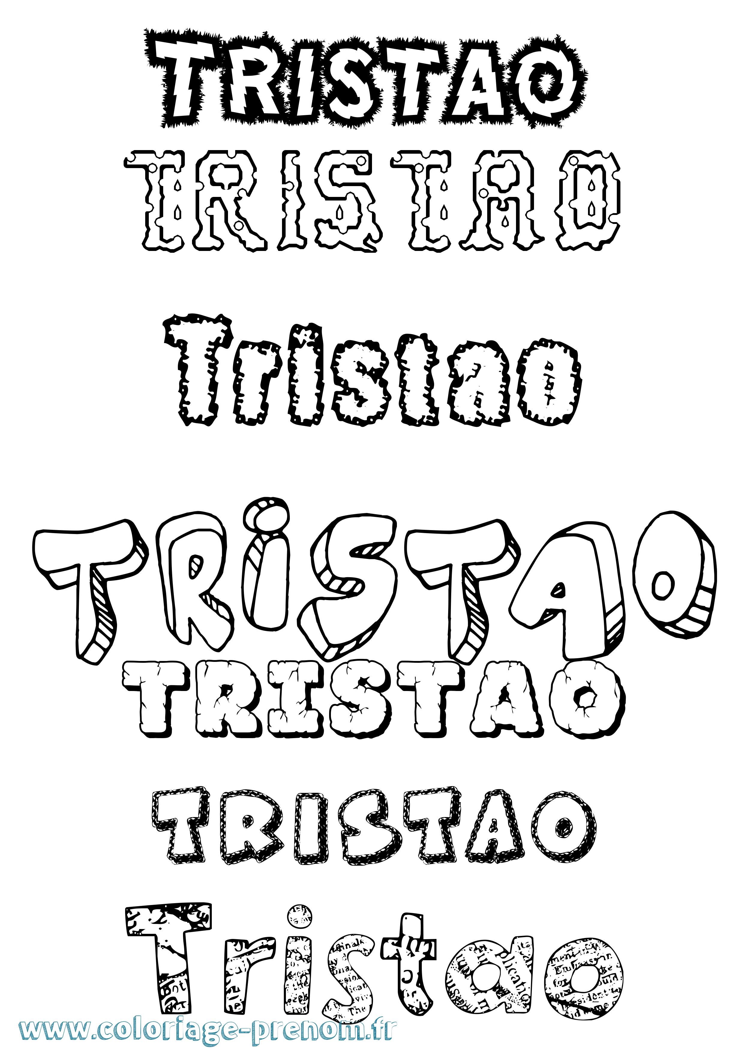 Coloriage Tristão Destructuré Coloriage prénom Tristão Destructuré