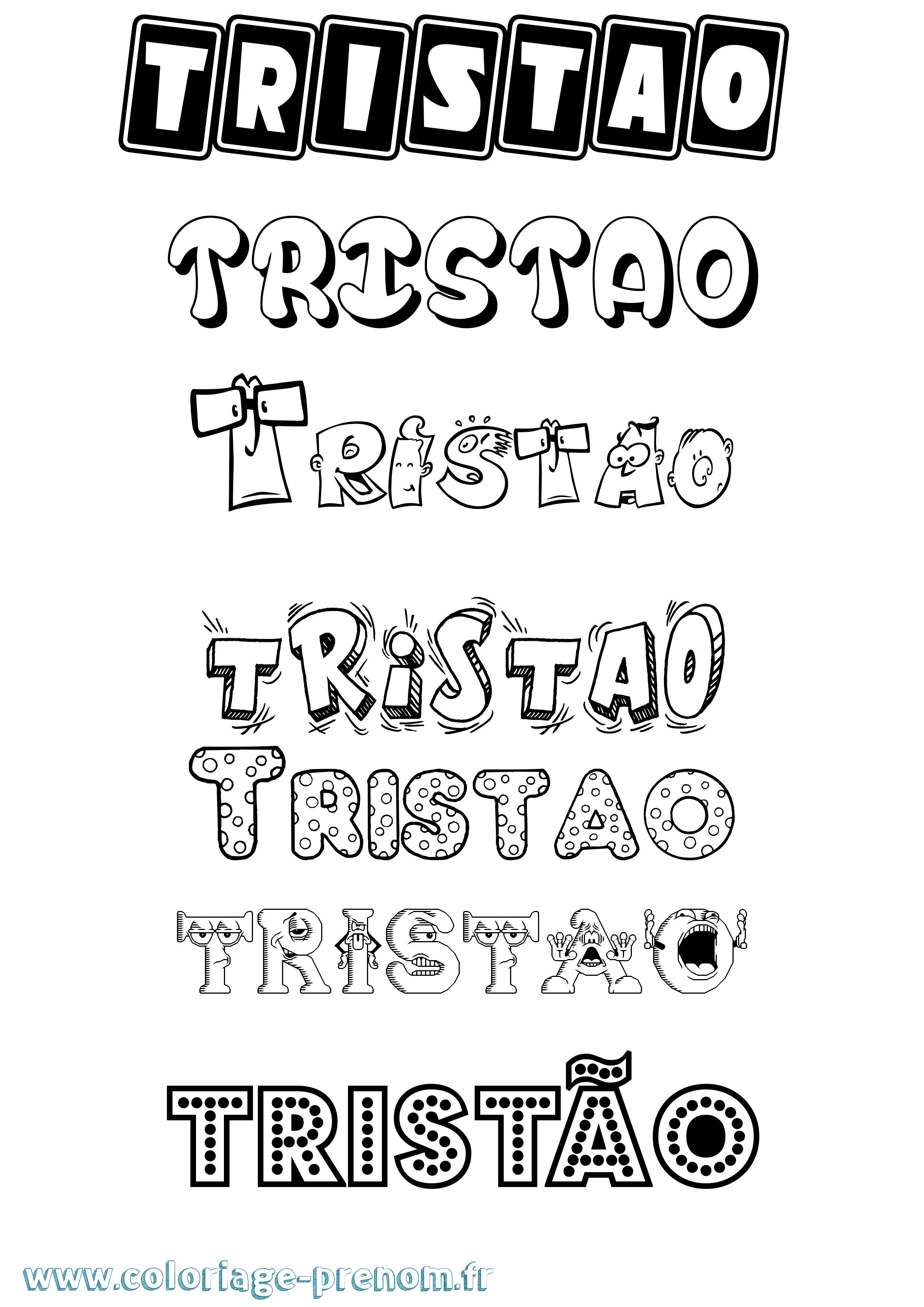 Coloriage Tristão Fun Coloriage prénom Tristão Fun
