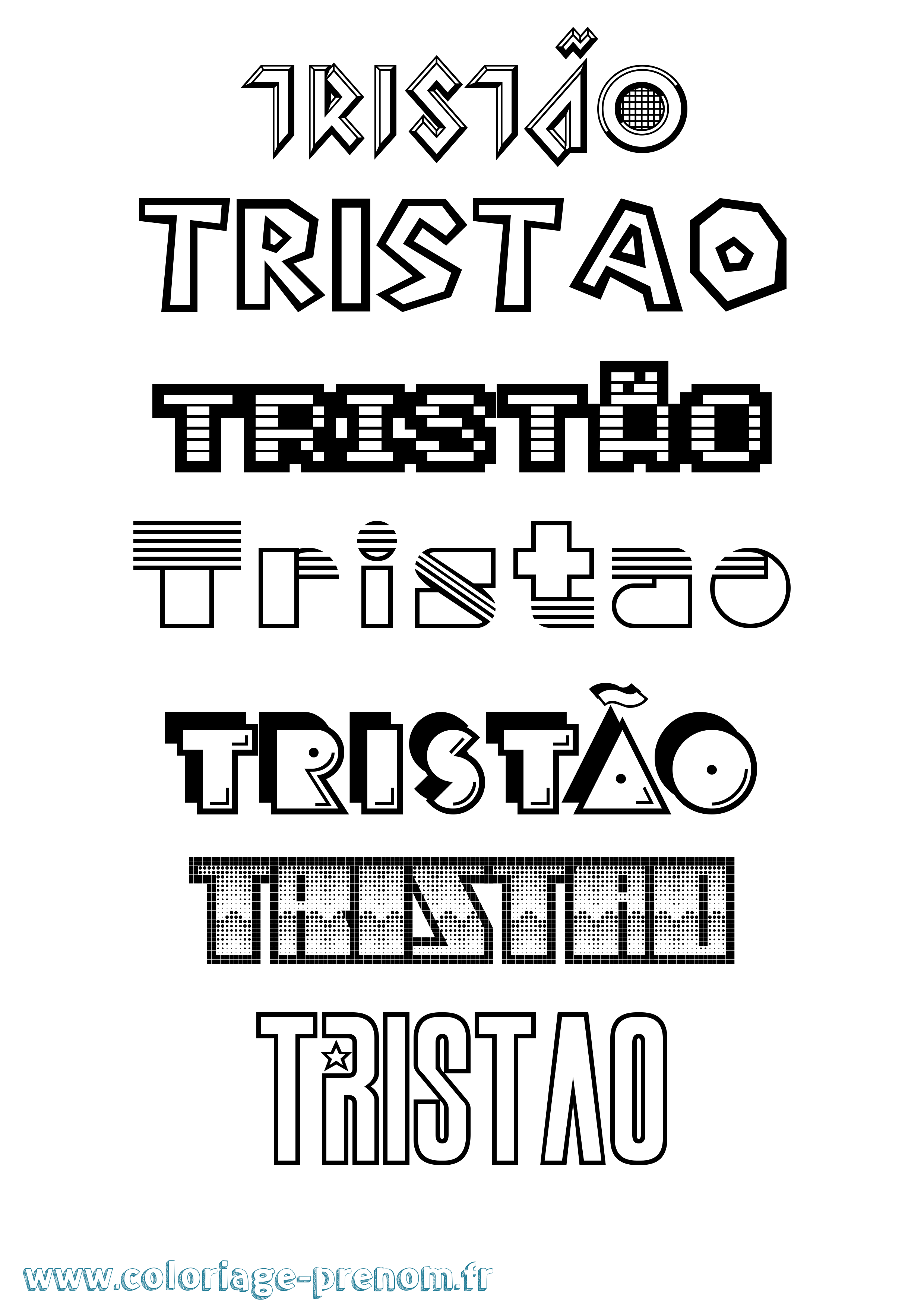 Coloriage Tristão Jeux Vidéos Coloriage prénom Tristão Jeux Vidéos