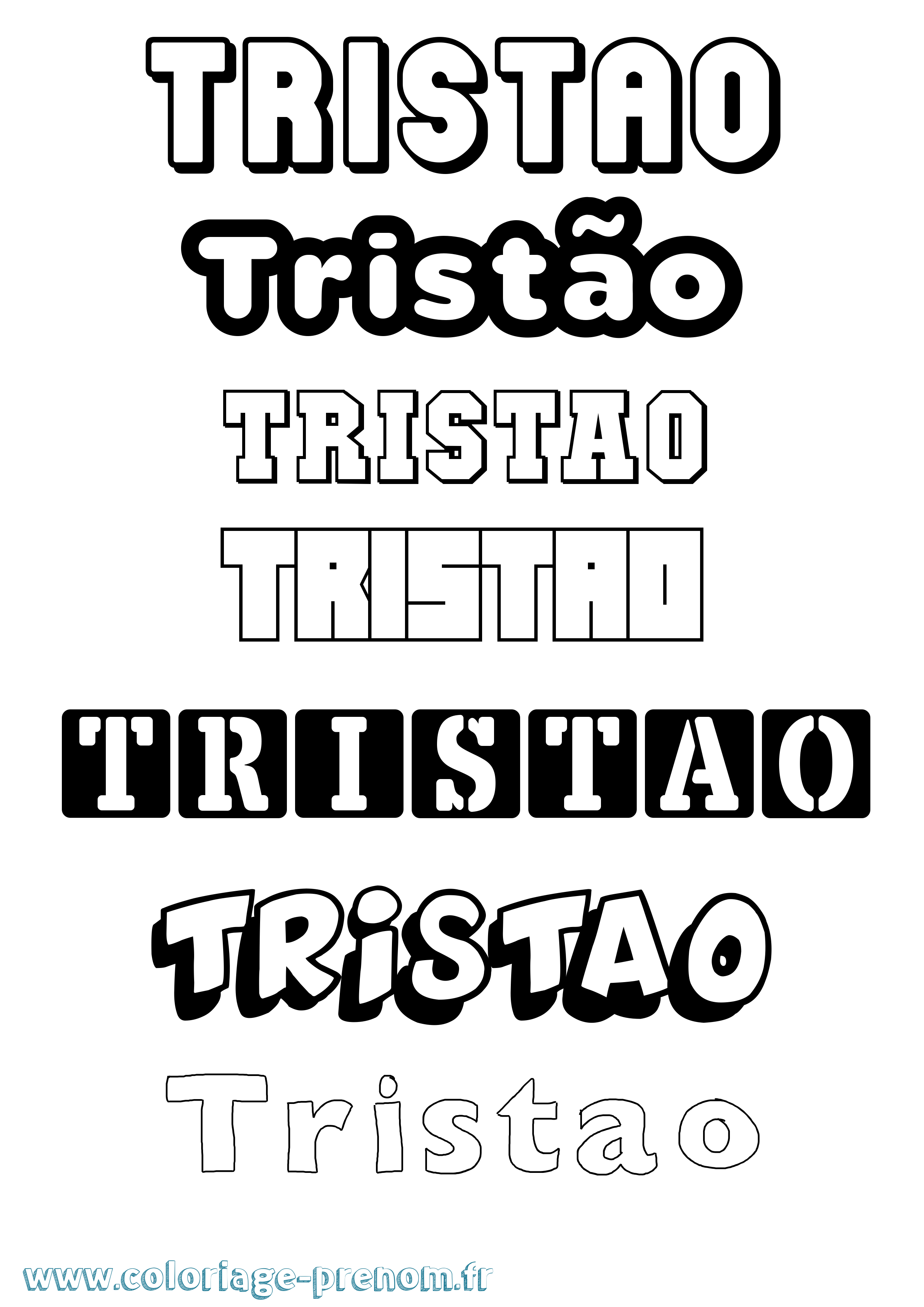 Coloriage Tristão Simple Coloriage prénom Tristão Simple