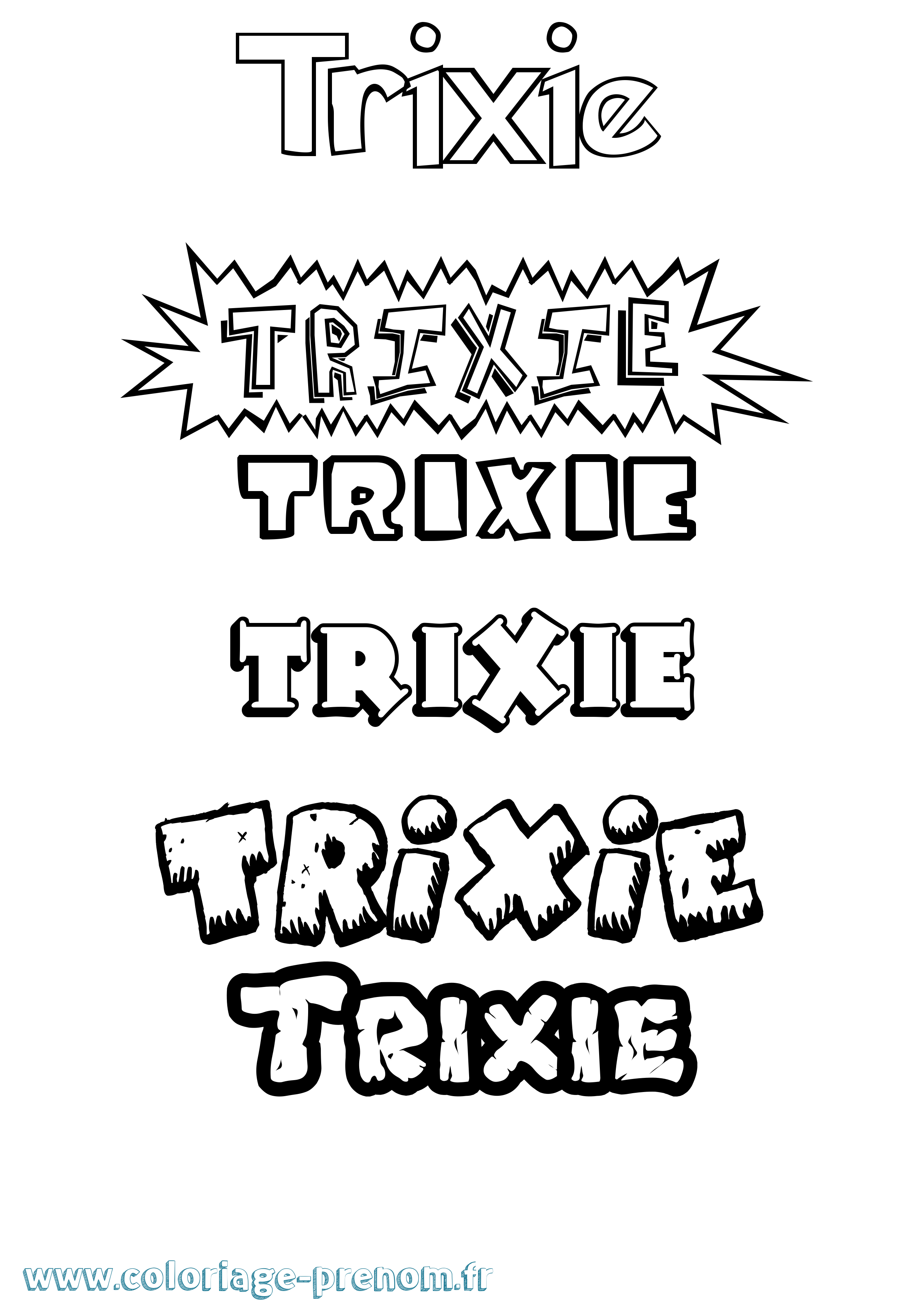 Coloriage Trixie Dessin Animé Coloriage prénom Trixie Dessin Animé