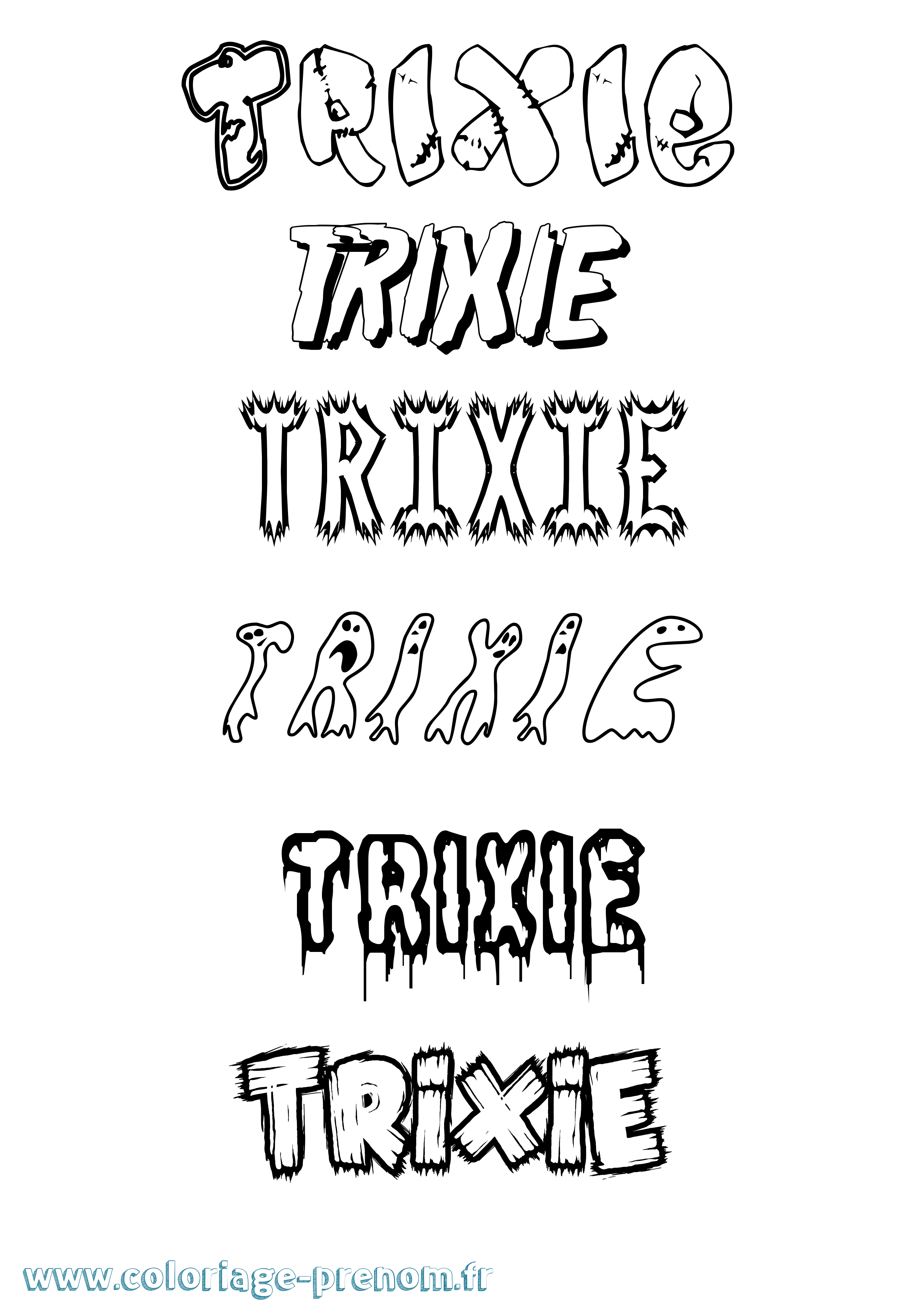 Coloriage Trixie Frisson Coloriage prénom Trixie Frisson