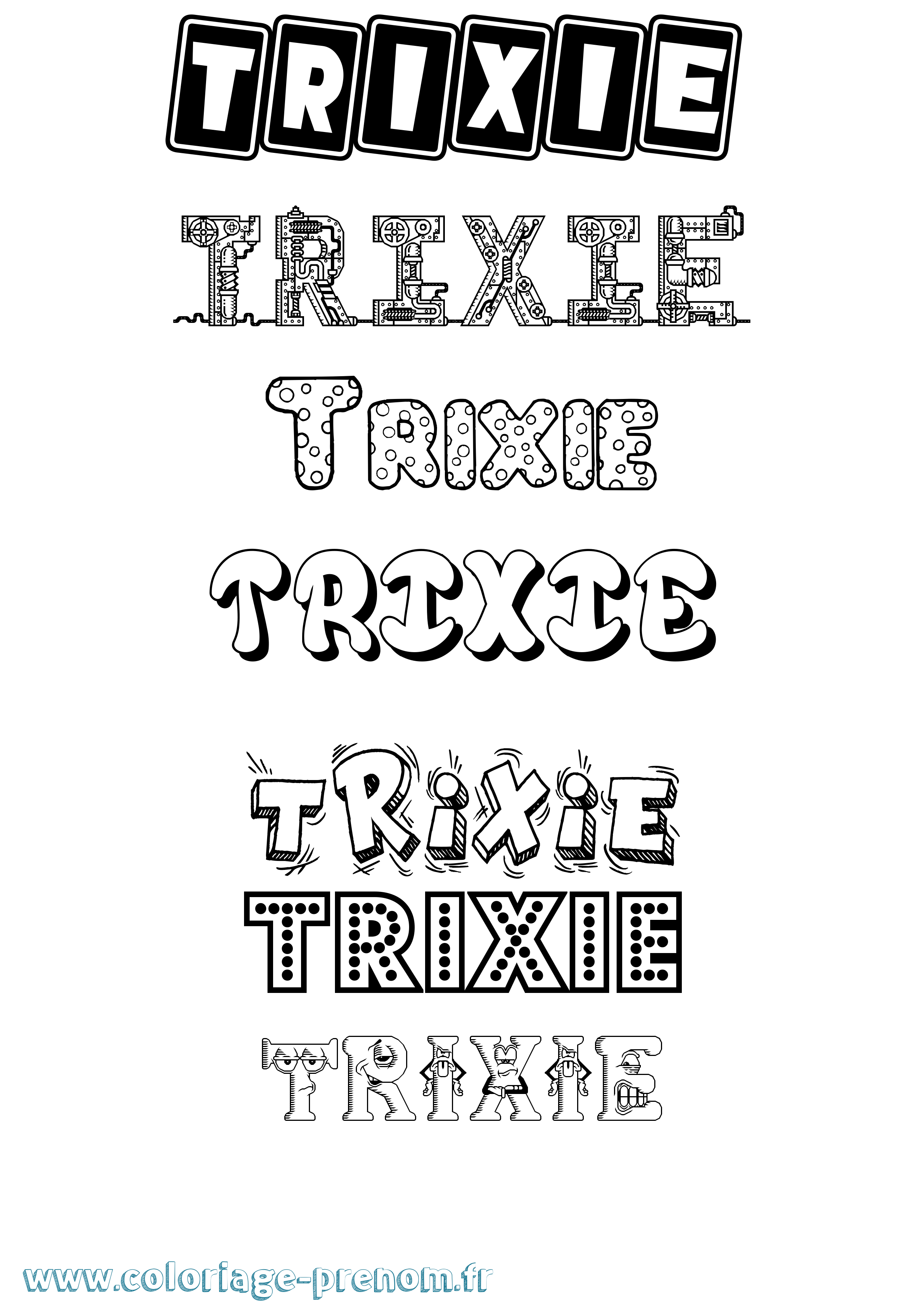 Coloriage Trixie Fun Coloriage prénom Trixie Fun