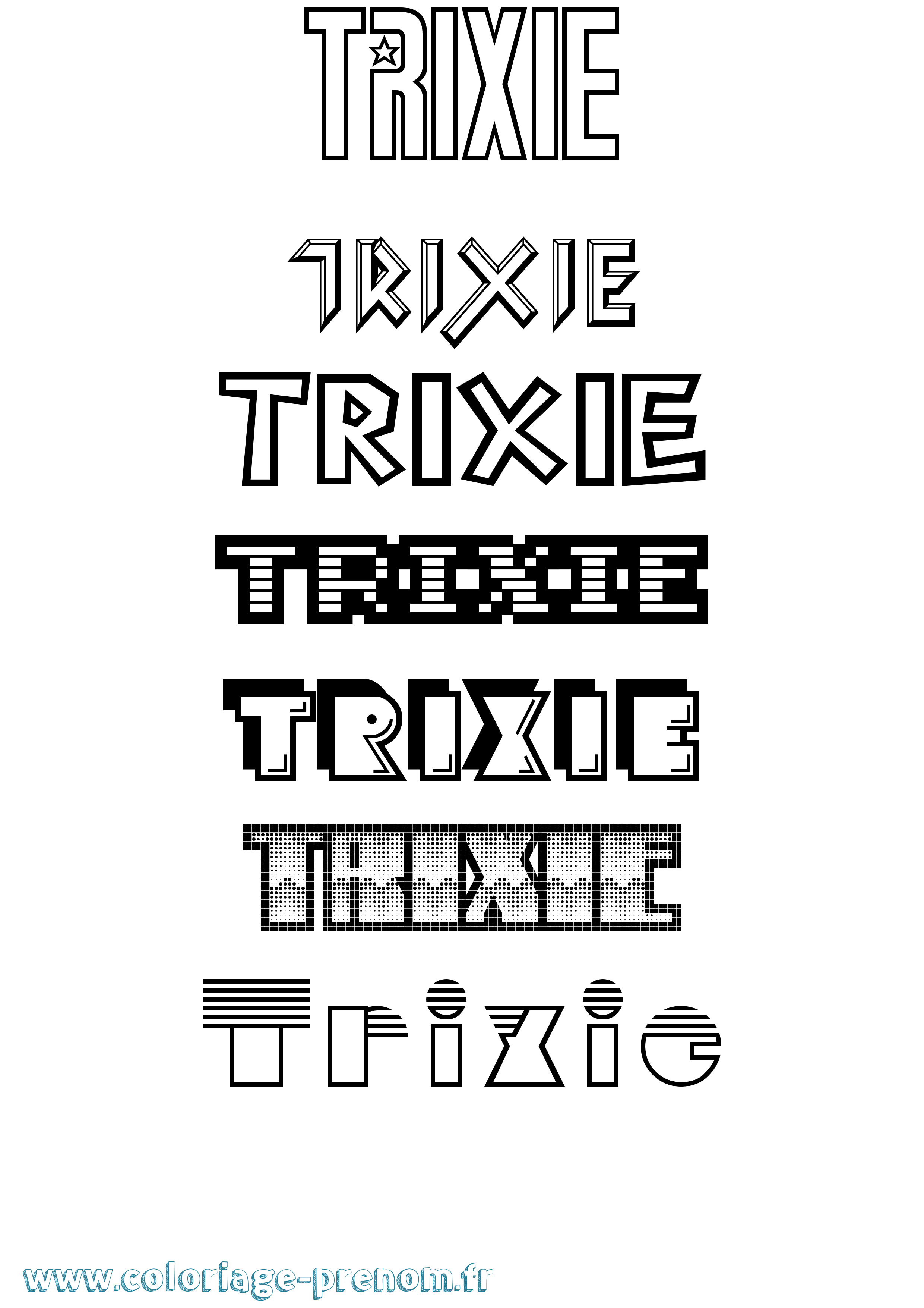 Coloriage Trixie Jeux Vidéos Coloriage prénom Trixie Jeux Vidéos