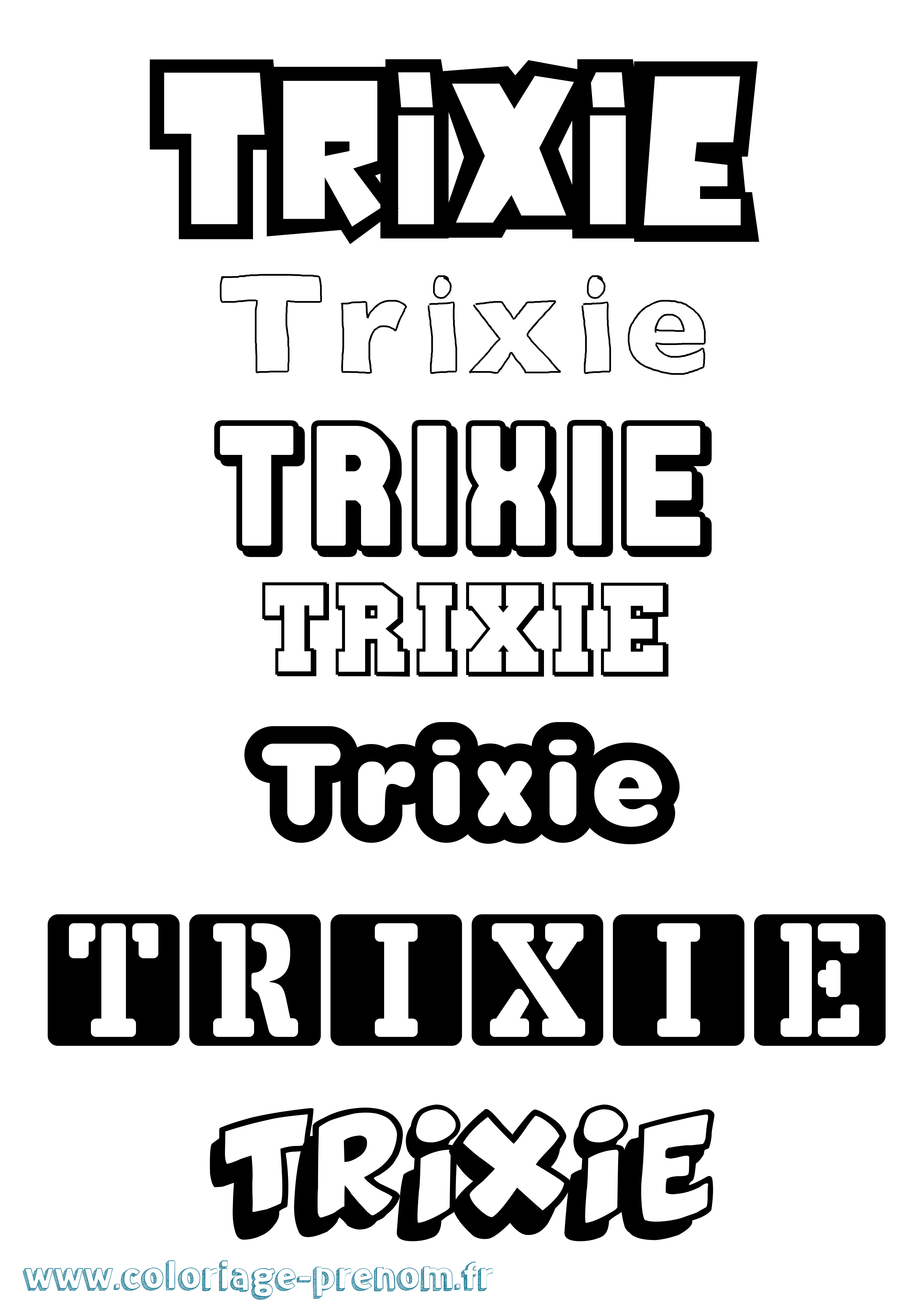 Coloriage Trixie Simple Coloriage prénom Trixie Simple