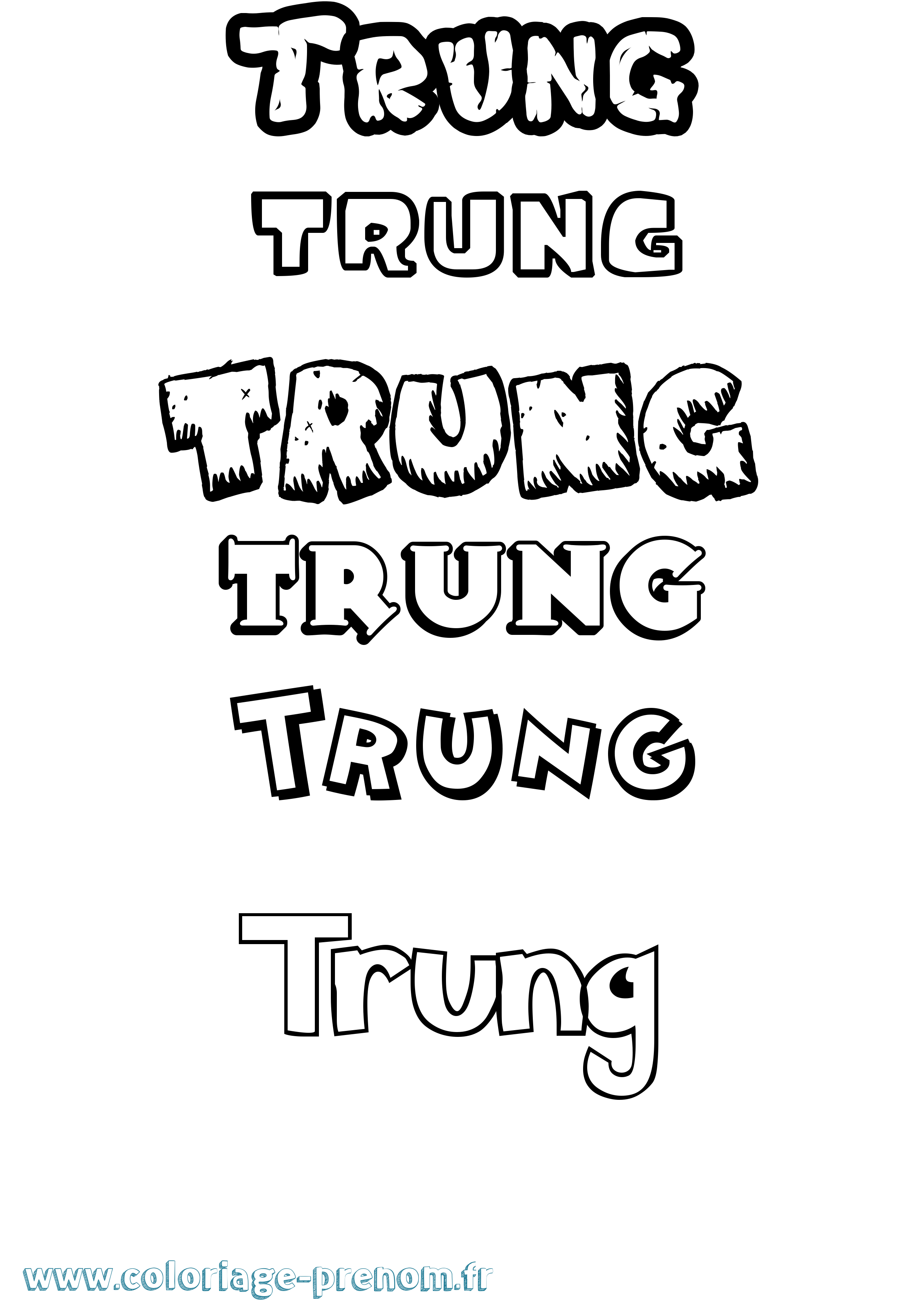 Coloriage Trung Dessin Animé Coloriage prénom Trung Dessin Animé