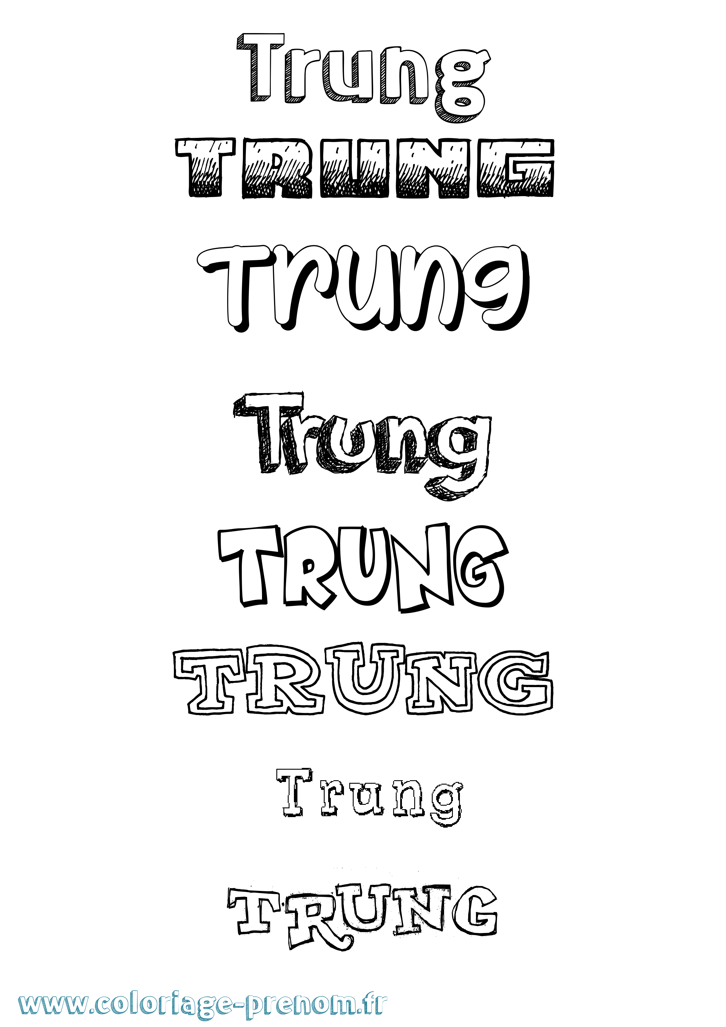 Coloriage Trung Dessiné Coloriage prénom Trung Dessiné