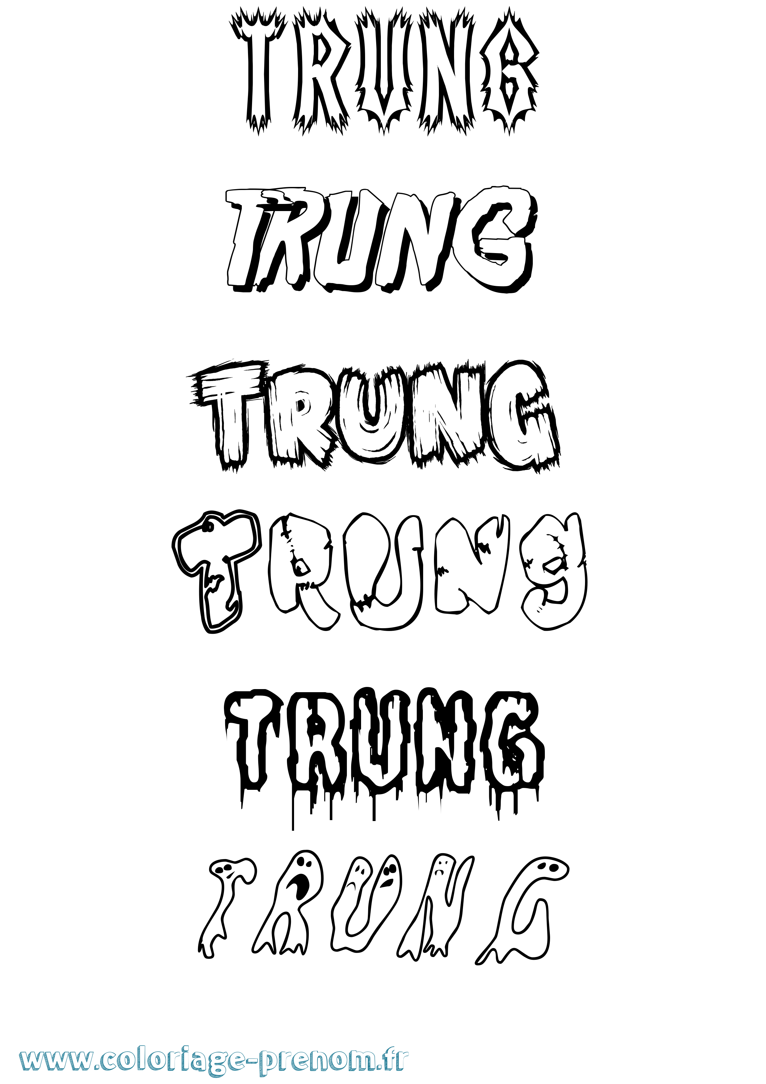 Coloriage Trung Frisson Coloriage prénom Trung Frisson