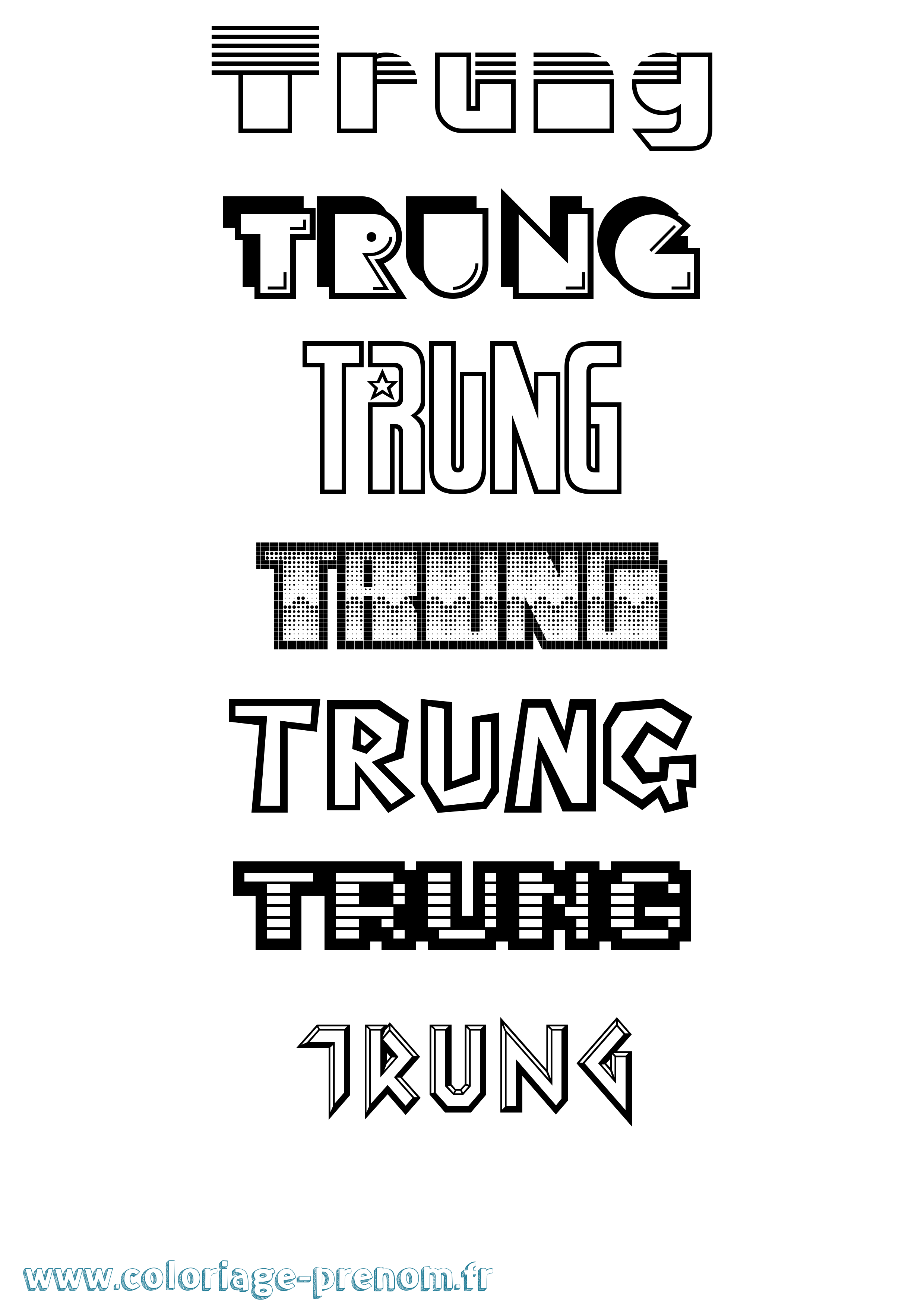 Coloriage Trung Jeux Vidéos Coloriage prénom Trung Jeux Vidéos