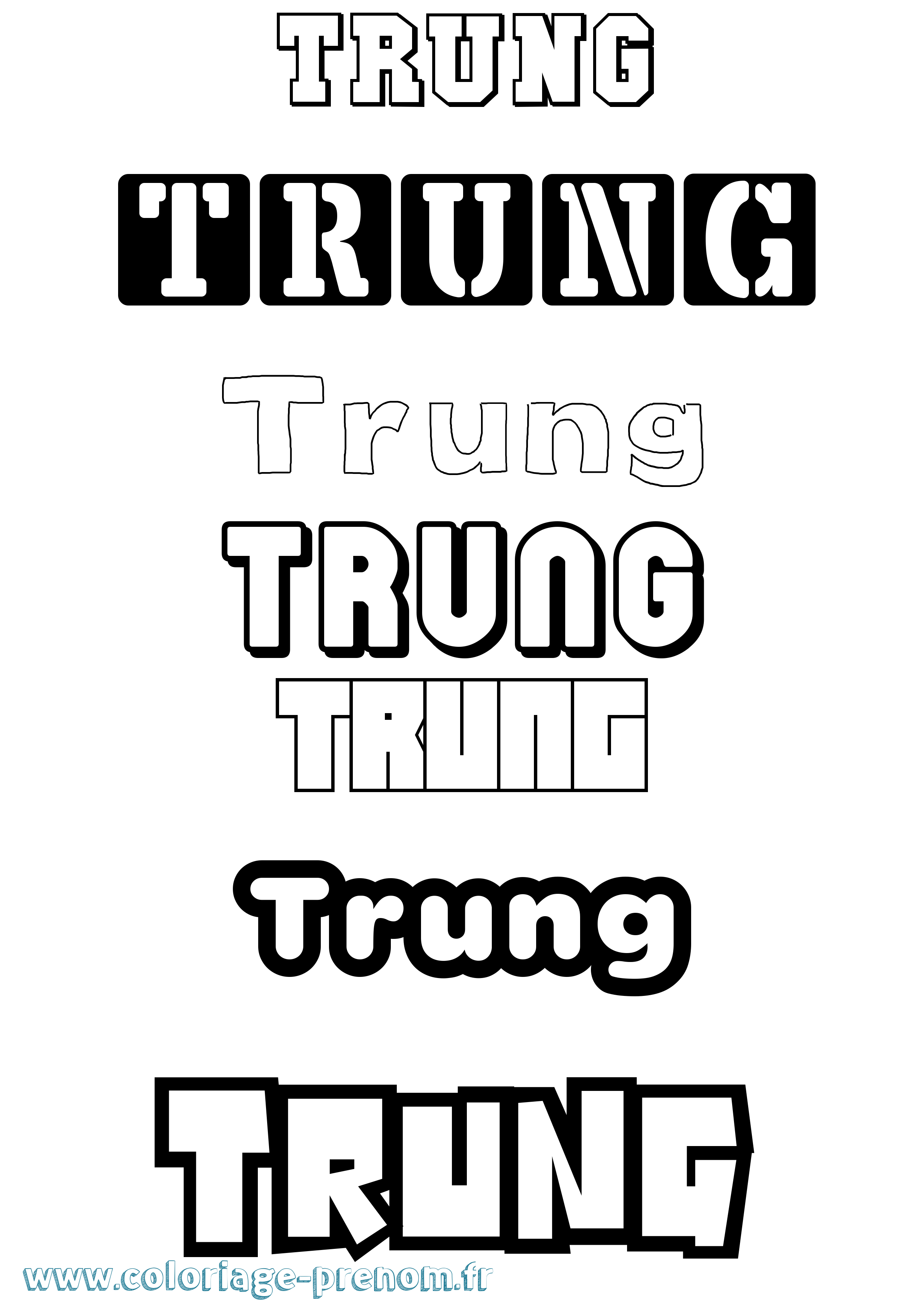 Coloriage Trung Simple Coloriage prénom Trung Simple
