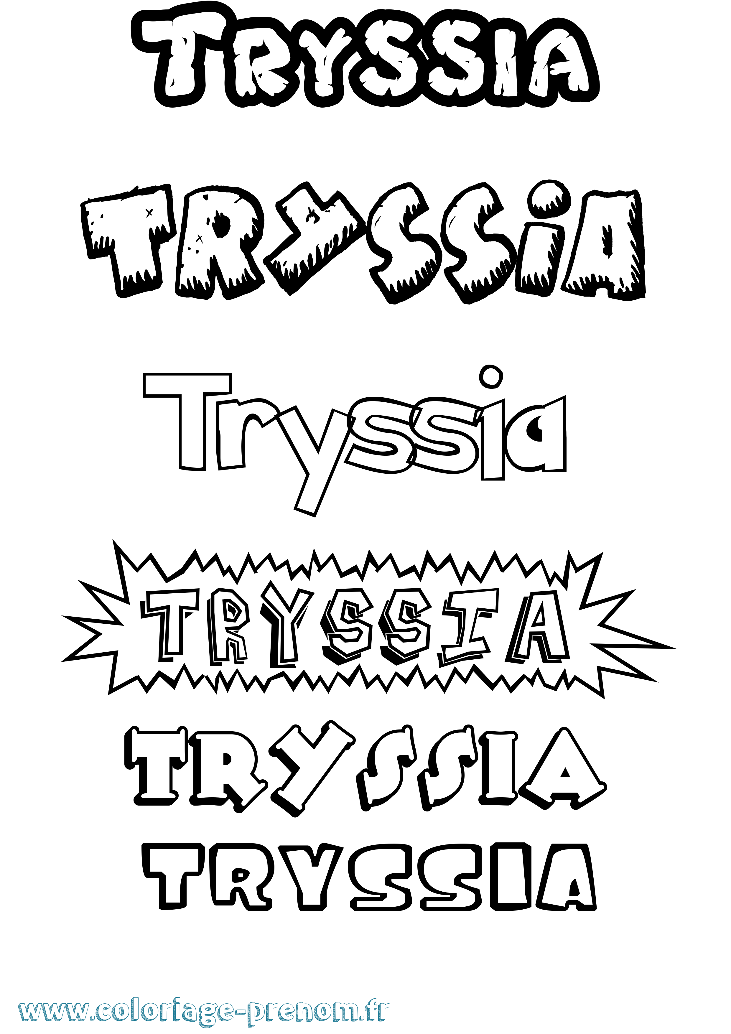Coloriage Tryssia Dessin Animé Coloriage prénom Tryssia Dessin Animé