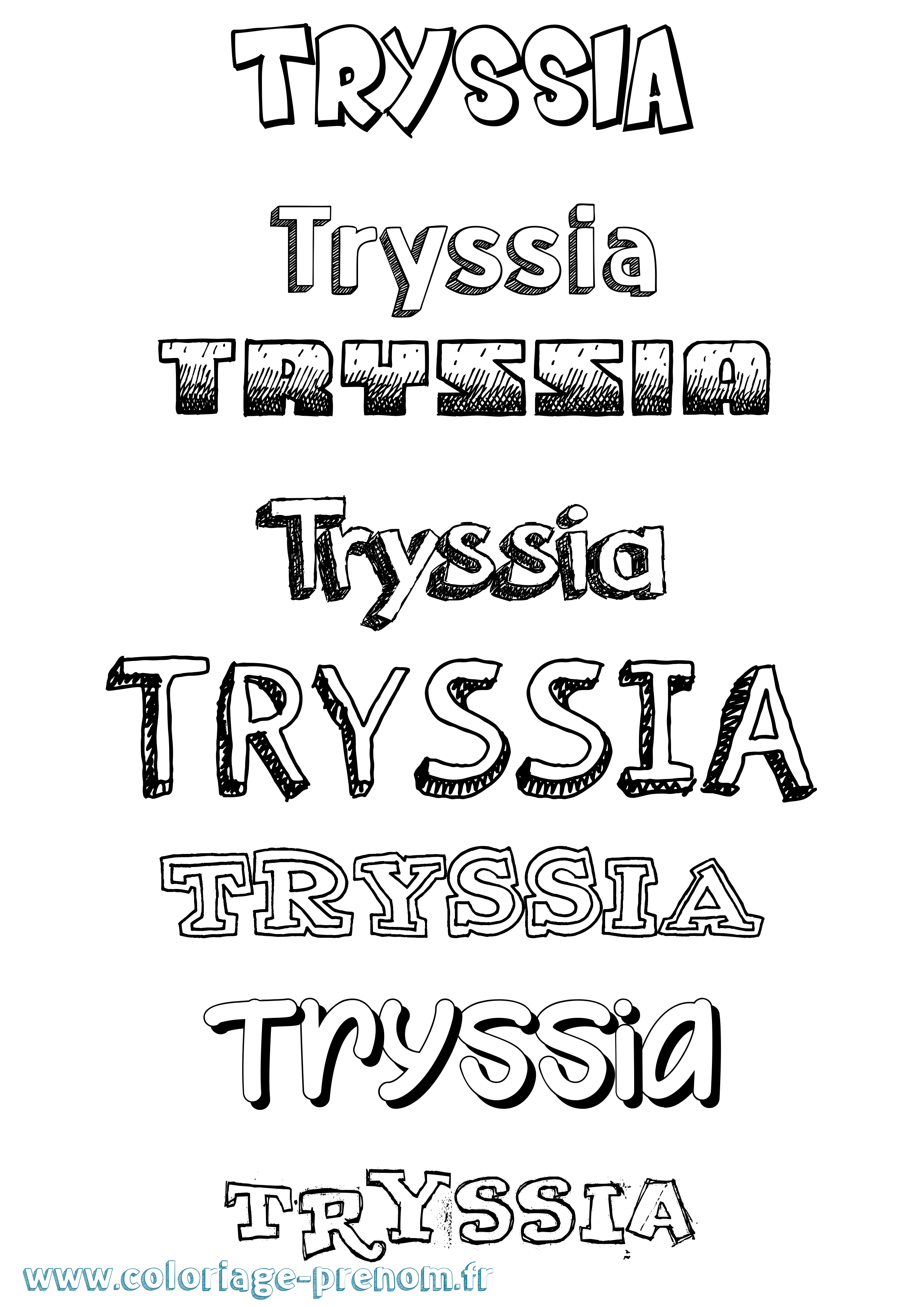 Coloriage Tryssia Dessiné Coloriage prénom Tryssia Dessiné