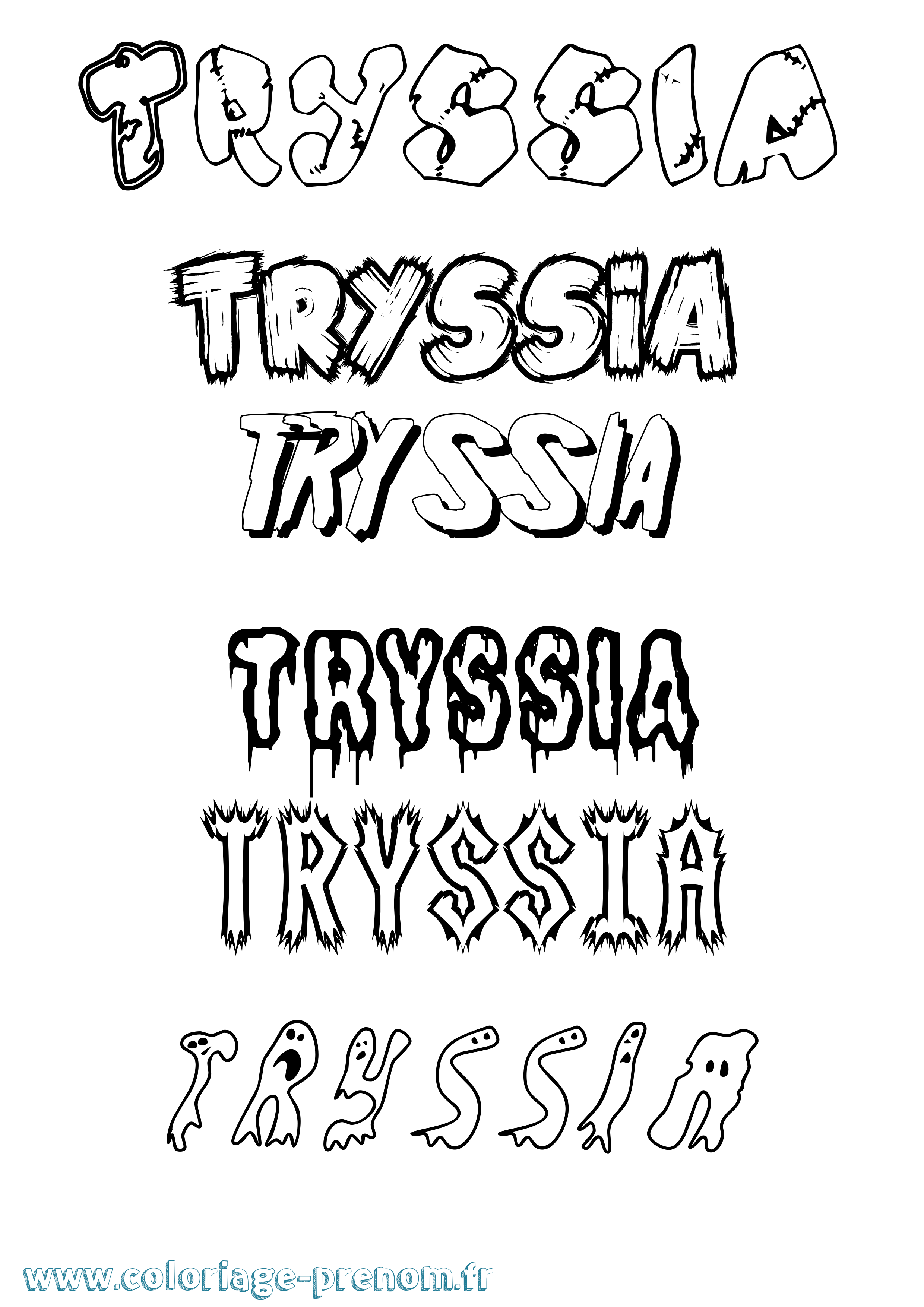 Coloriage Tryssia Frisson Coloriage prénom Tryssia Frisson