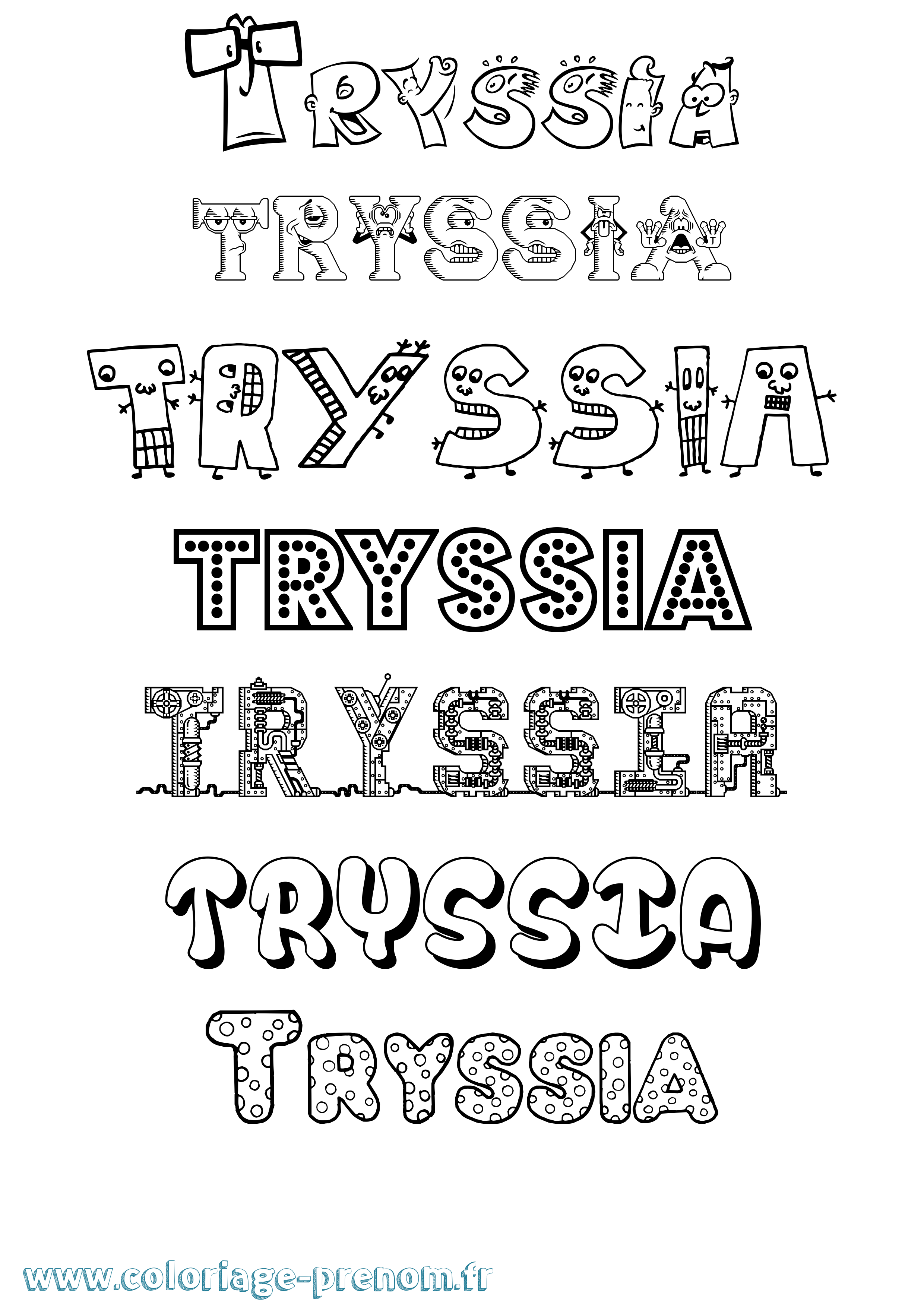 Coloriage Tryssia Fun Coloriage prénom Tryssia Fun
