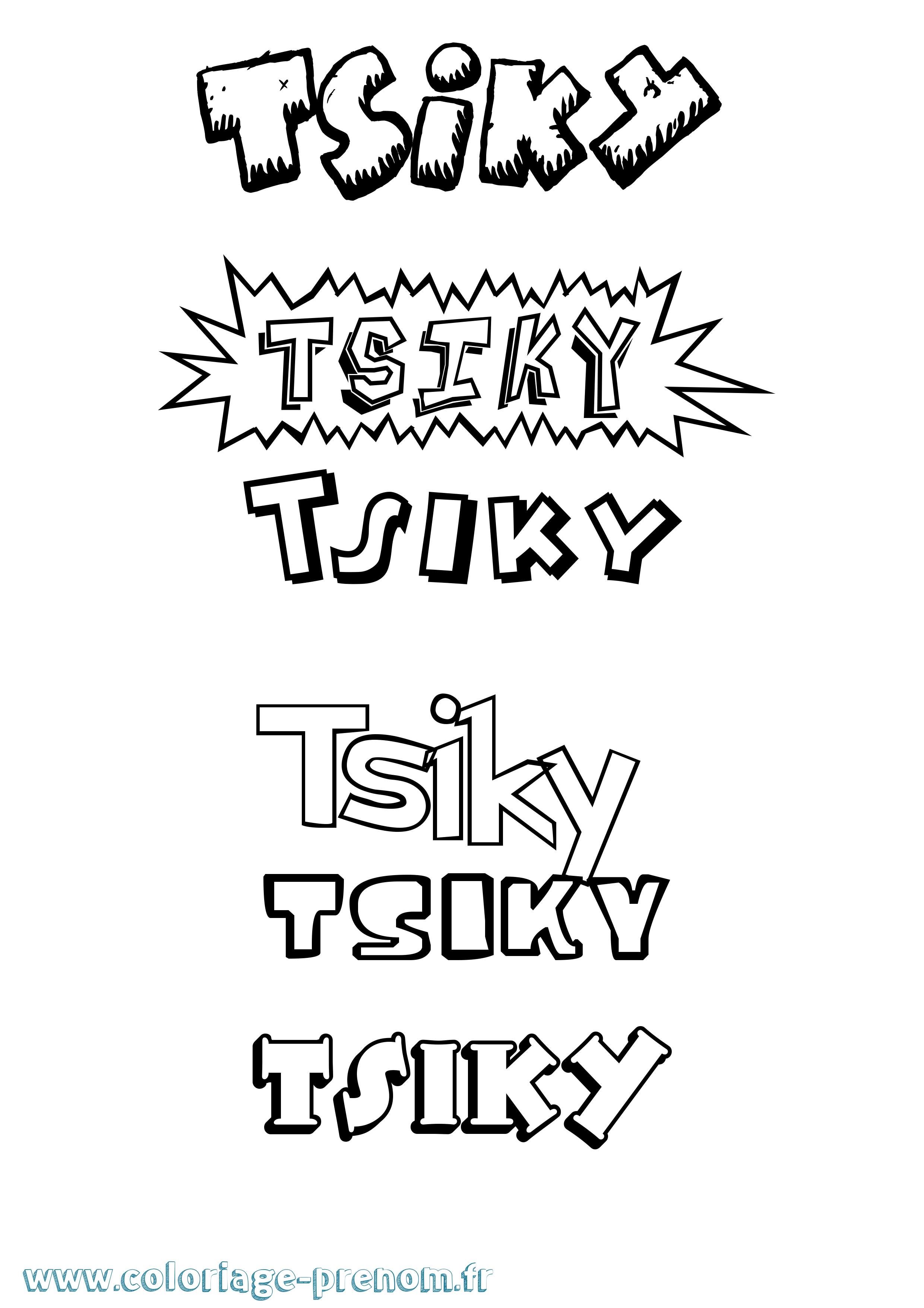 Coloriage Tsiky Dessin Animé Coloriage prénom Tsiky Dessin Animé