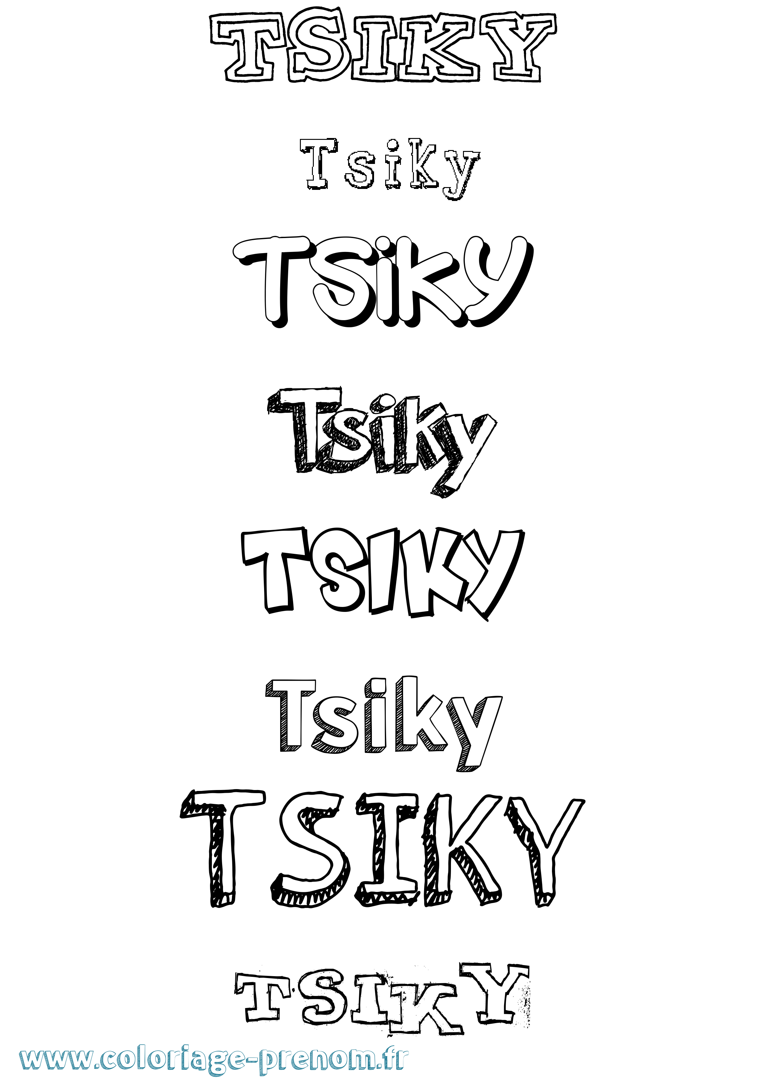 Coloriage Tsiky Dessiné Coloriage prénom Tsiky Dessiné