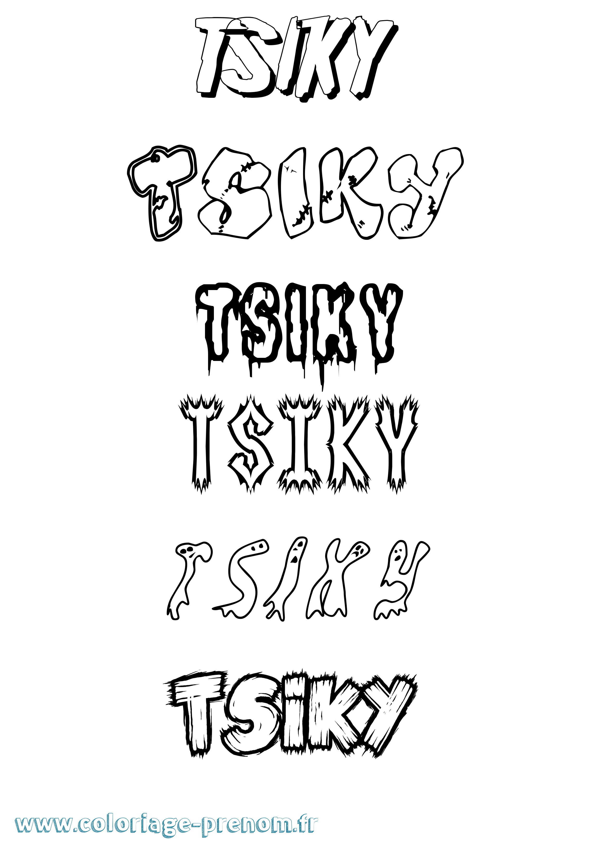 Coloriage Tsiky Frisson Coloriage prénom Tsiky Frisson