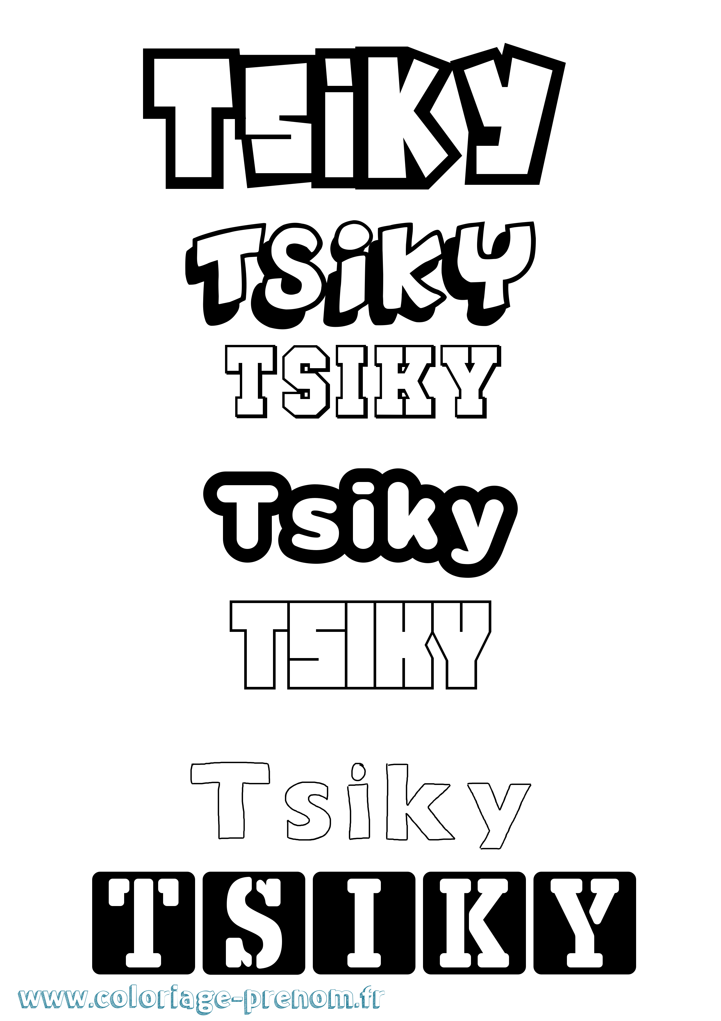 Coloriage Tsiky Simple Coloriage prénom Tsiky Simple