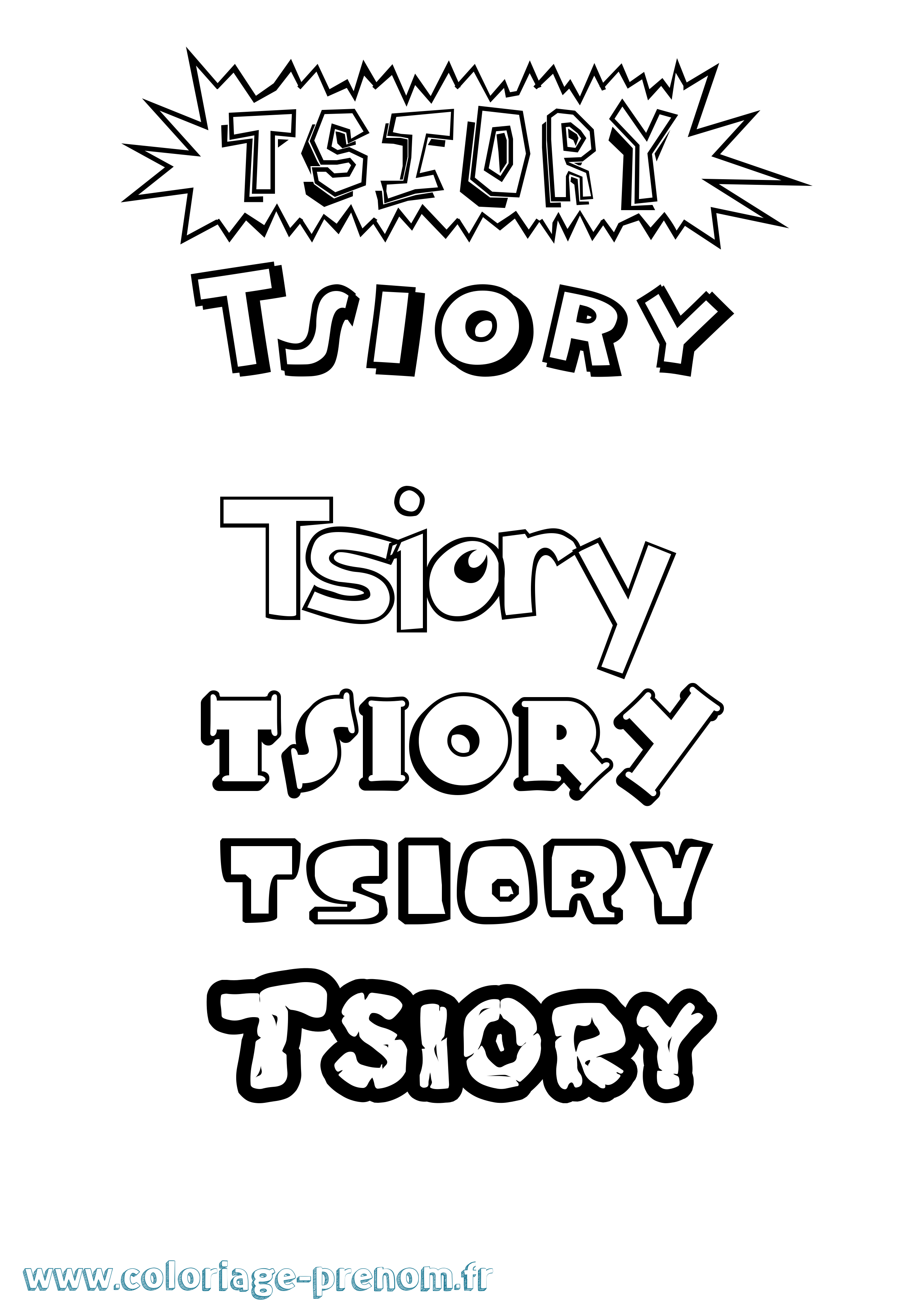 Coloriage Tsiory Dessin Animé Coloriage prénom Tsiory Dessin Animé