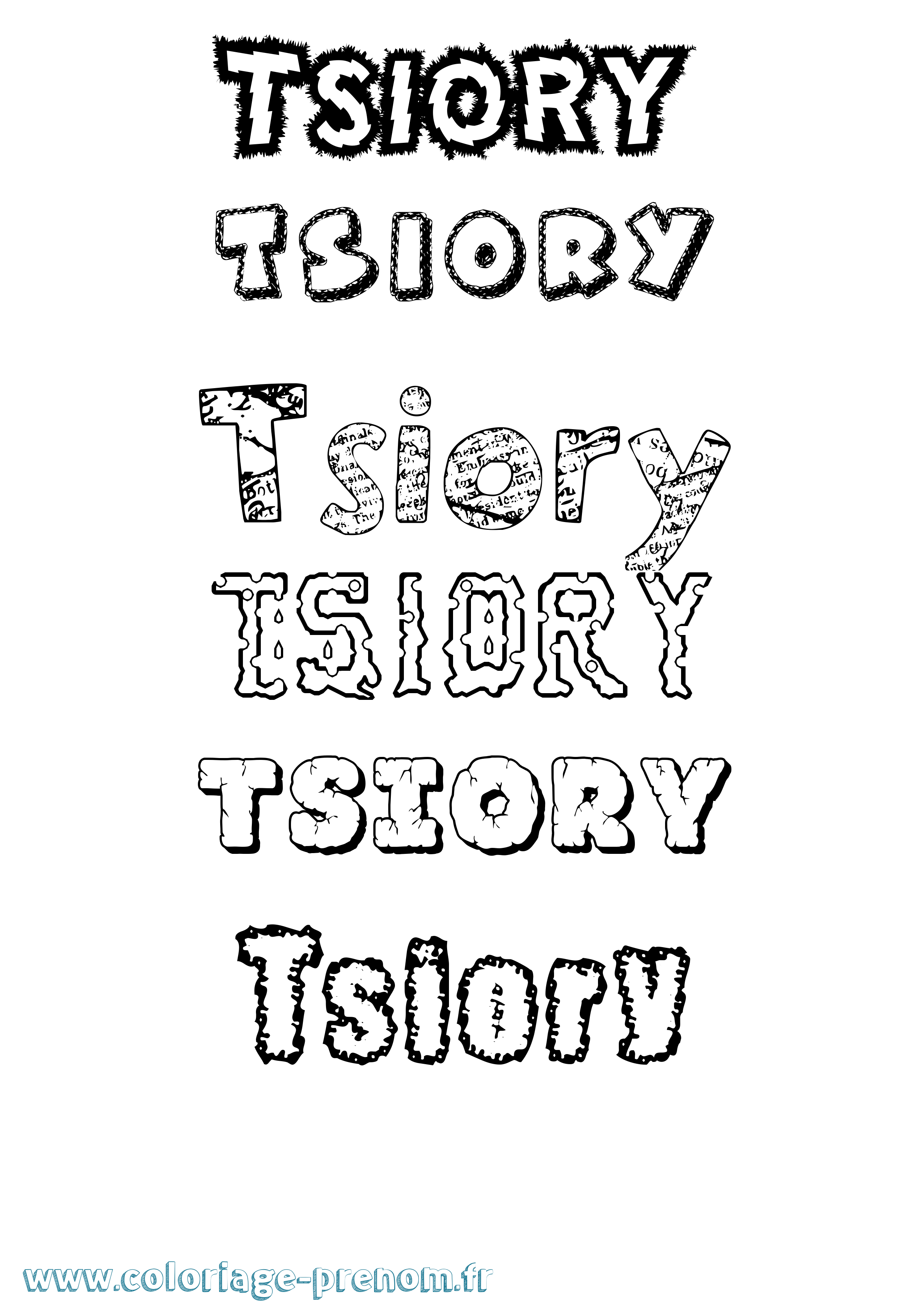 Coloriage Tsiory Destructuré Coloriage prénom Tsiory Destructuré