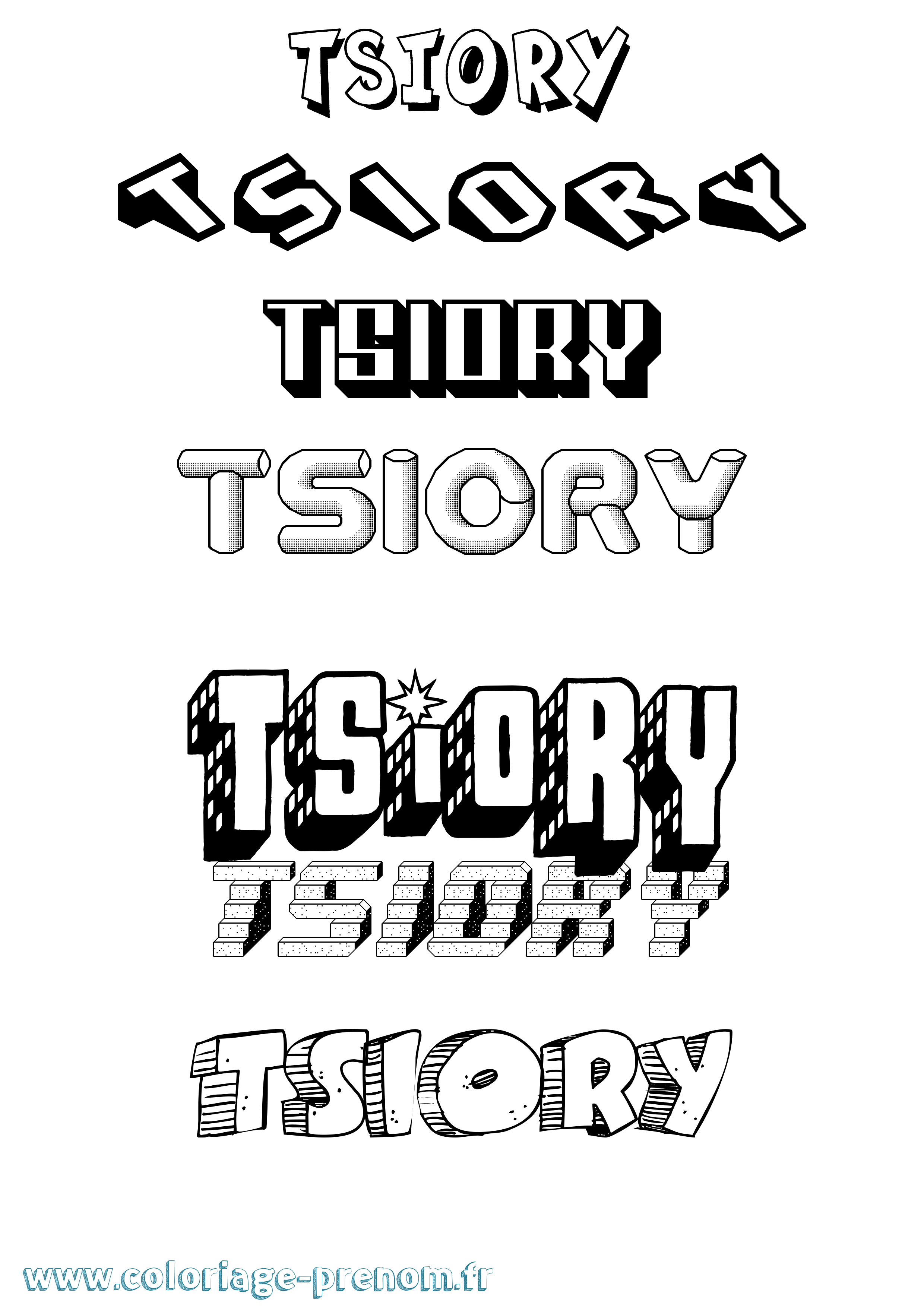 Coloriage Tsiory Effet 3D Coloriage prénom Tsiory Effet 3D