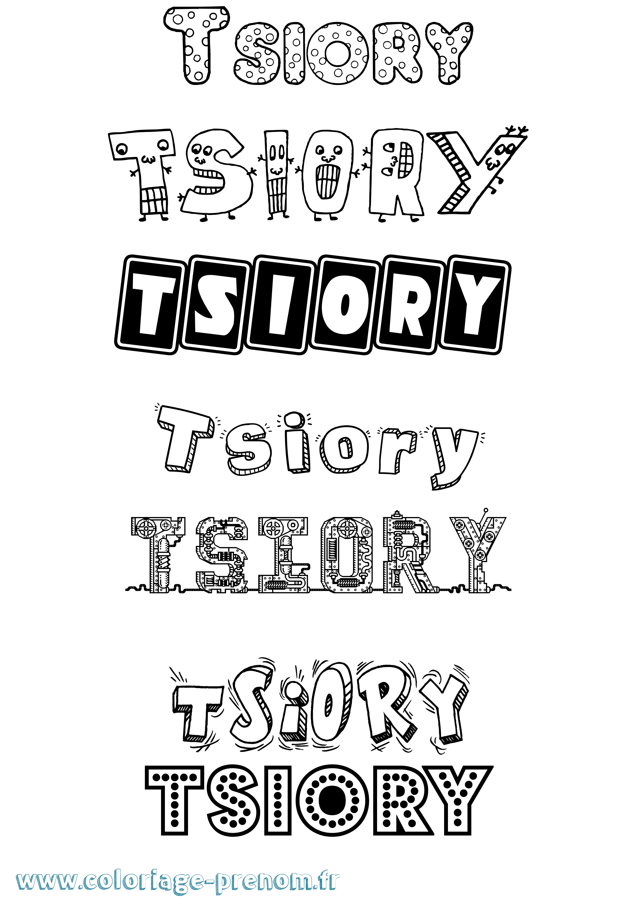 Coloriage Tsiory Fun Coloriage prénom Tsiory Fun