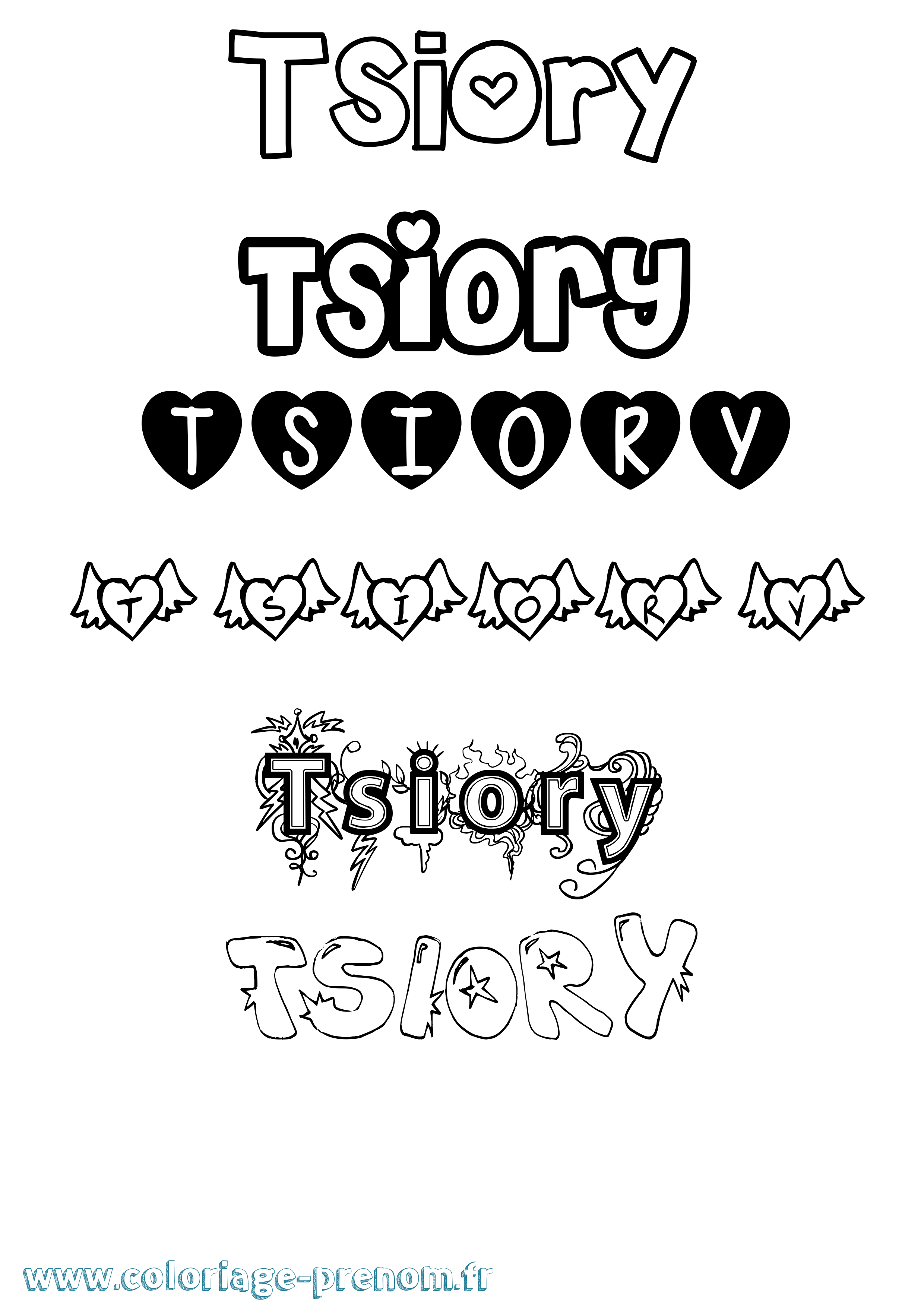 Coloriage Tsiory Girly Coloriage prénom Tsiory Girly