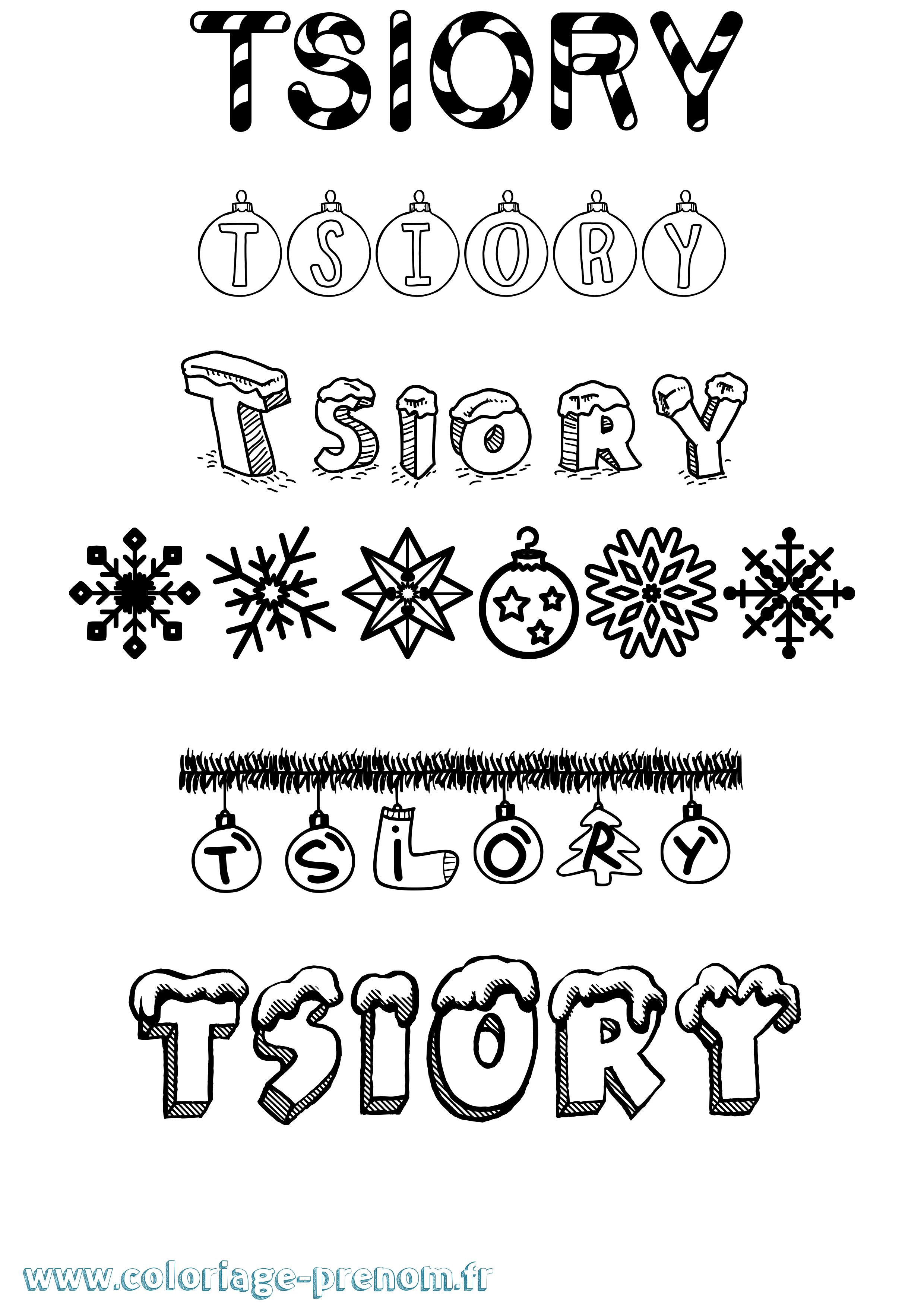 Coloriage Tsiory Noël Coloriage prénom Tsiory Noël