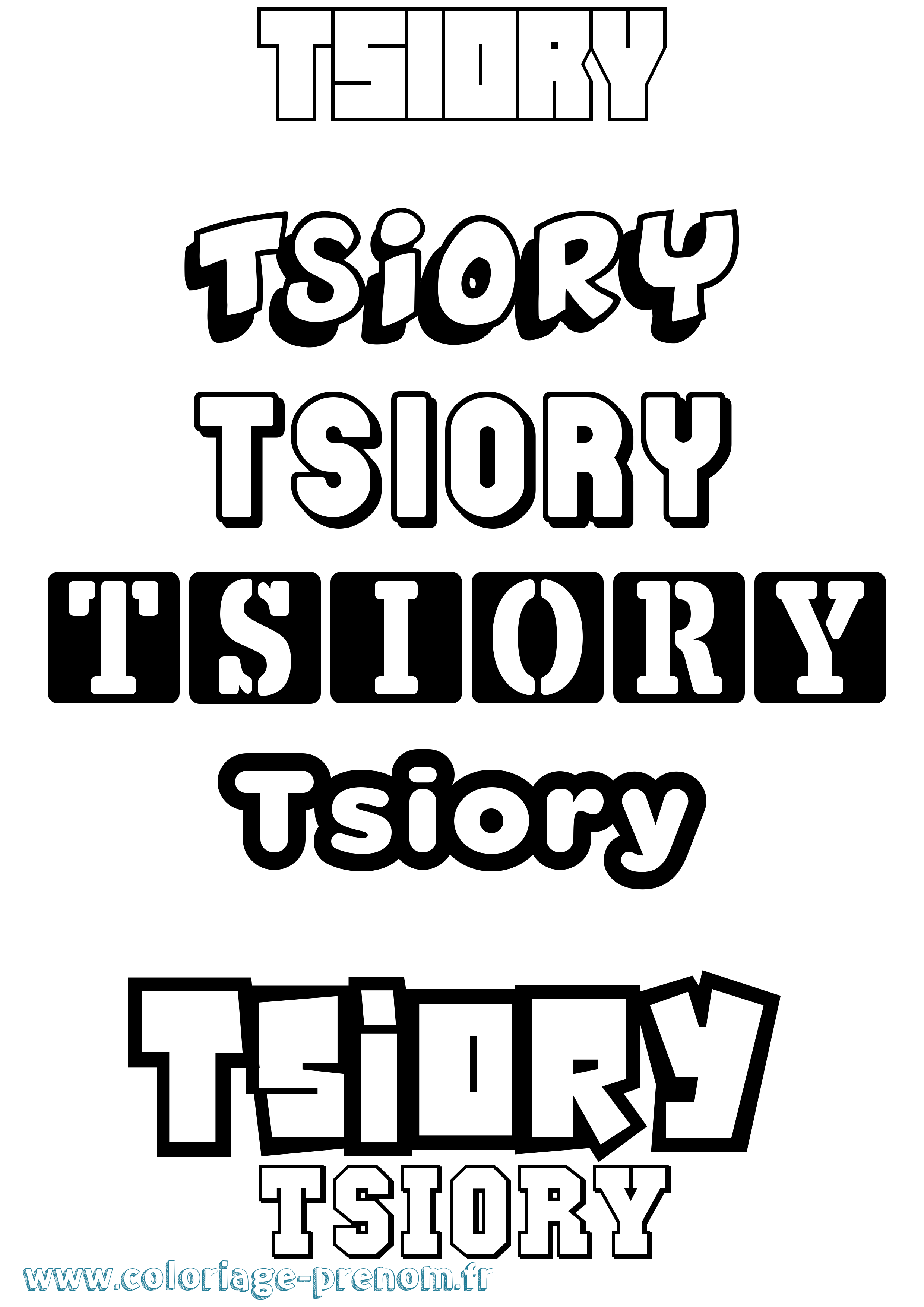 Coloriage Tsiory Simple Coloriage prénom Tsiory Simple