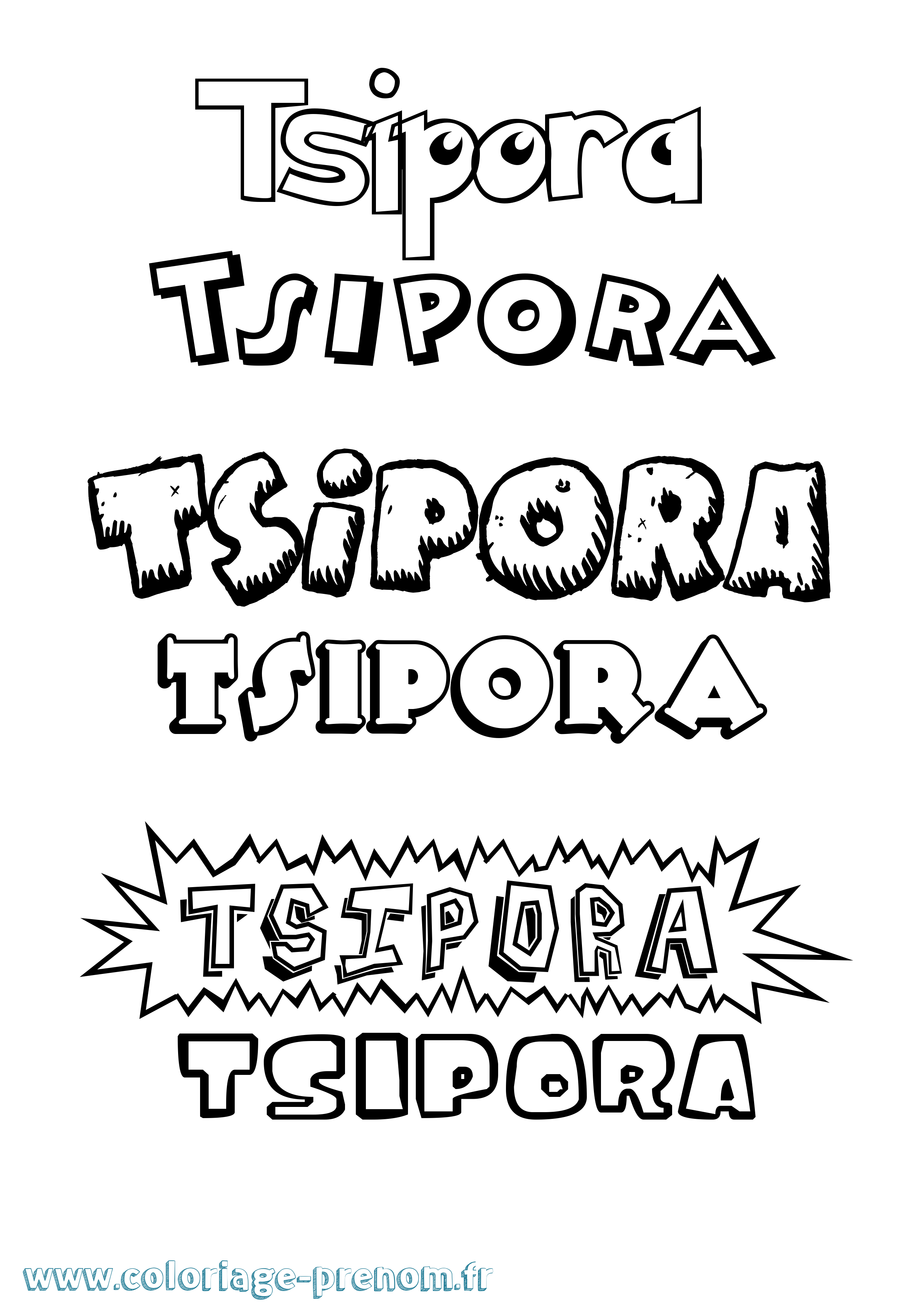 Coloriage Tsipora Dessin Animé Coloriage prénom Tsipora Dessin Animé
