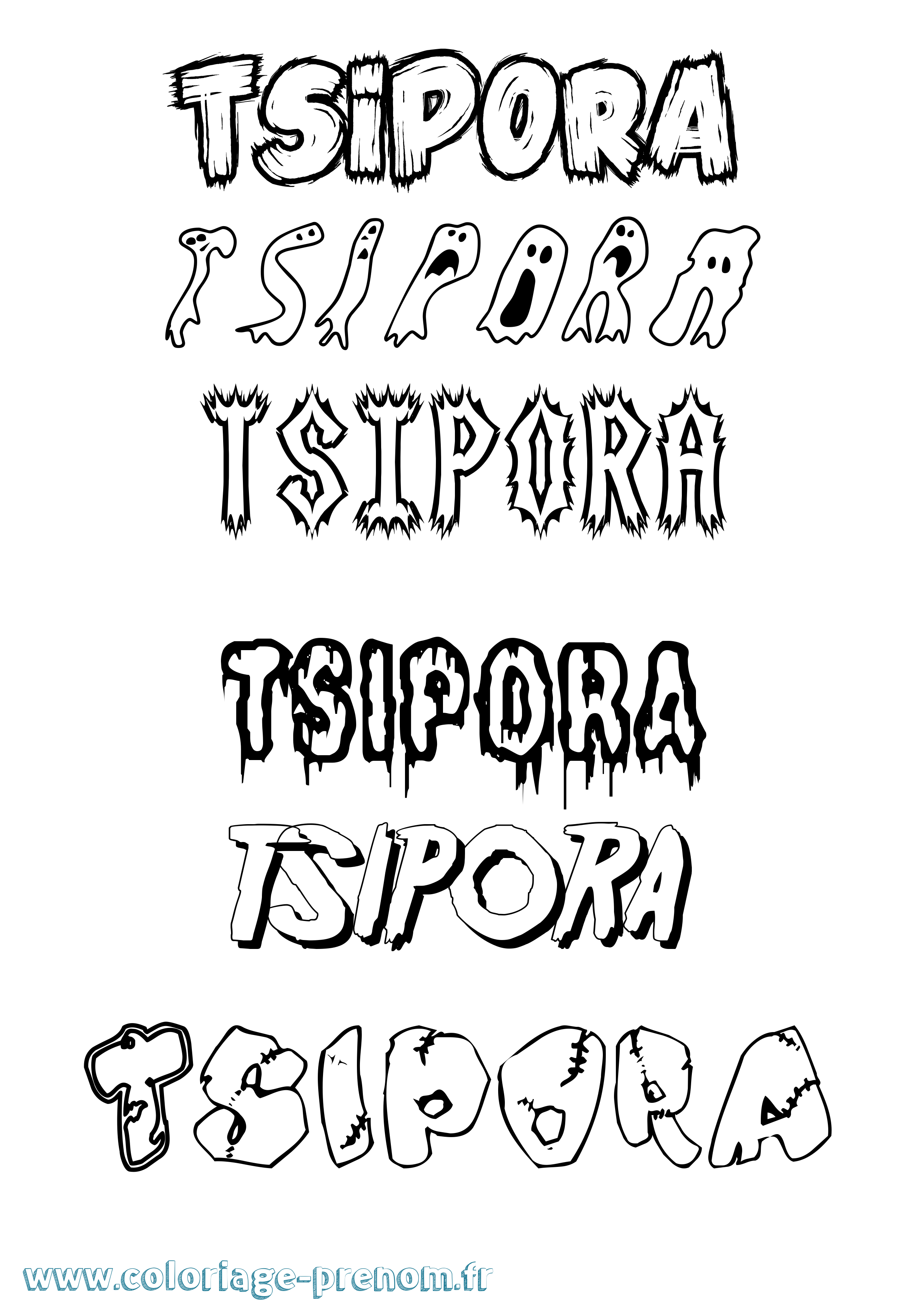 Coloriage Tsipora Frisson Coloriage prénom Tsipora Frisson