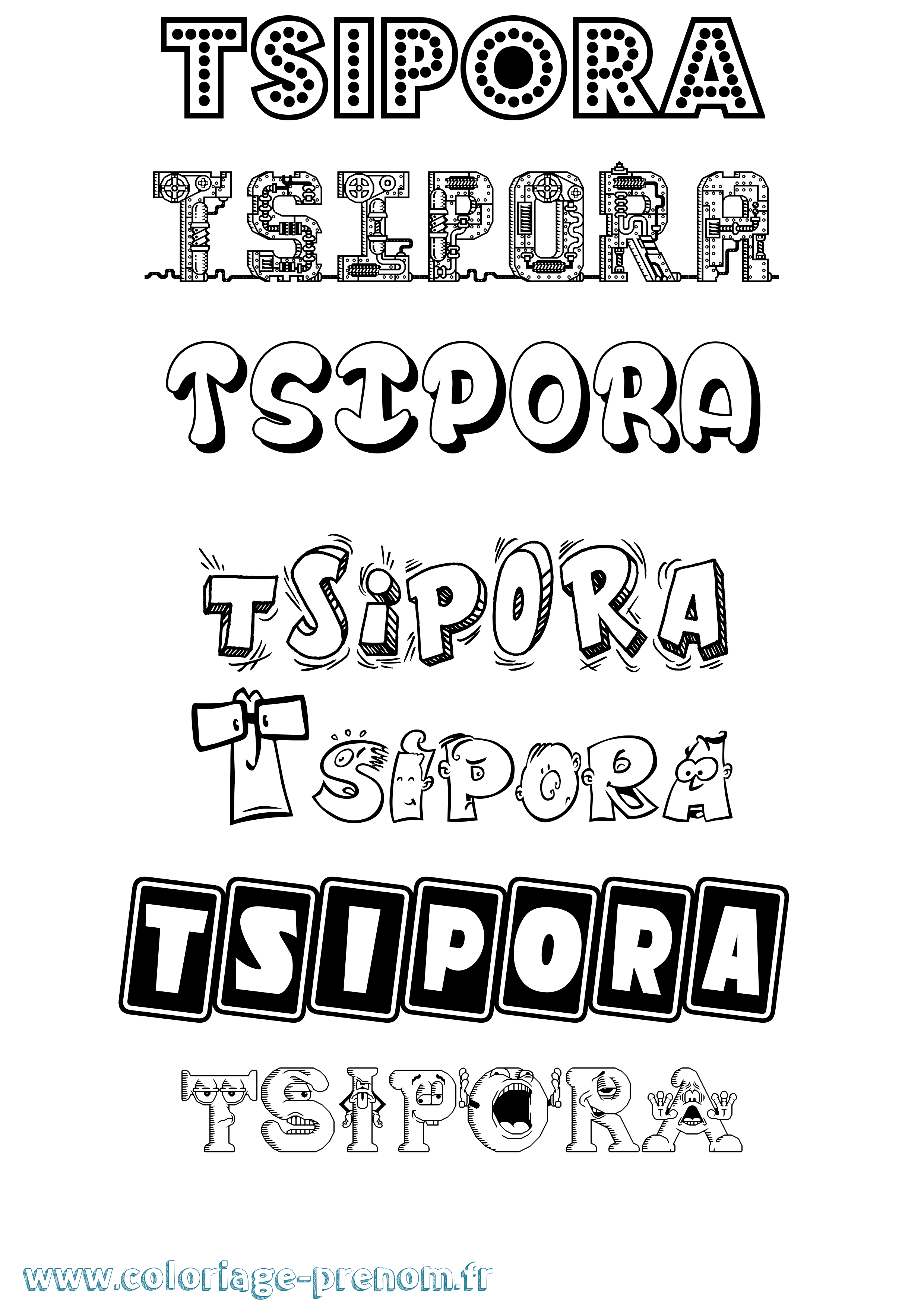 Coloriage Tsipora Fun Coloriage prénom Tsipora Fun