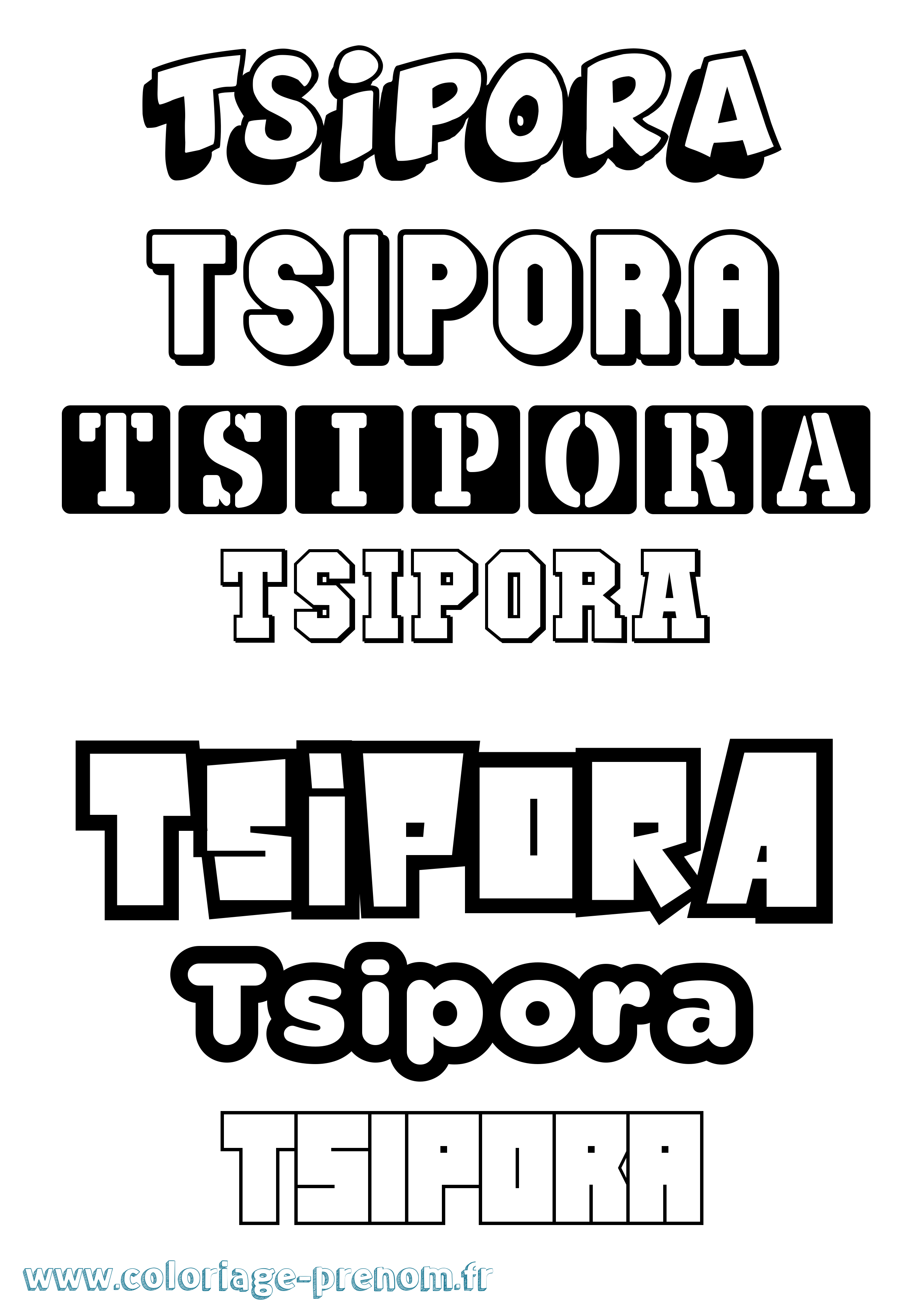 Coloriage Tsipora Simple Coloriage prénom Tsipora Simple