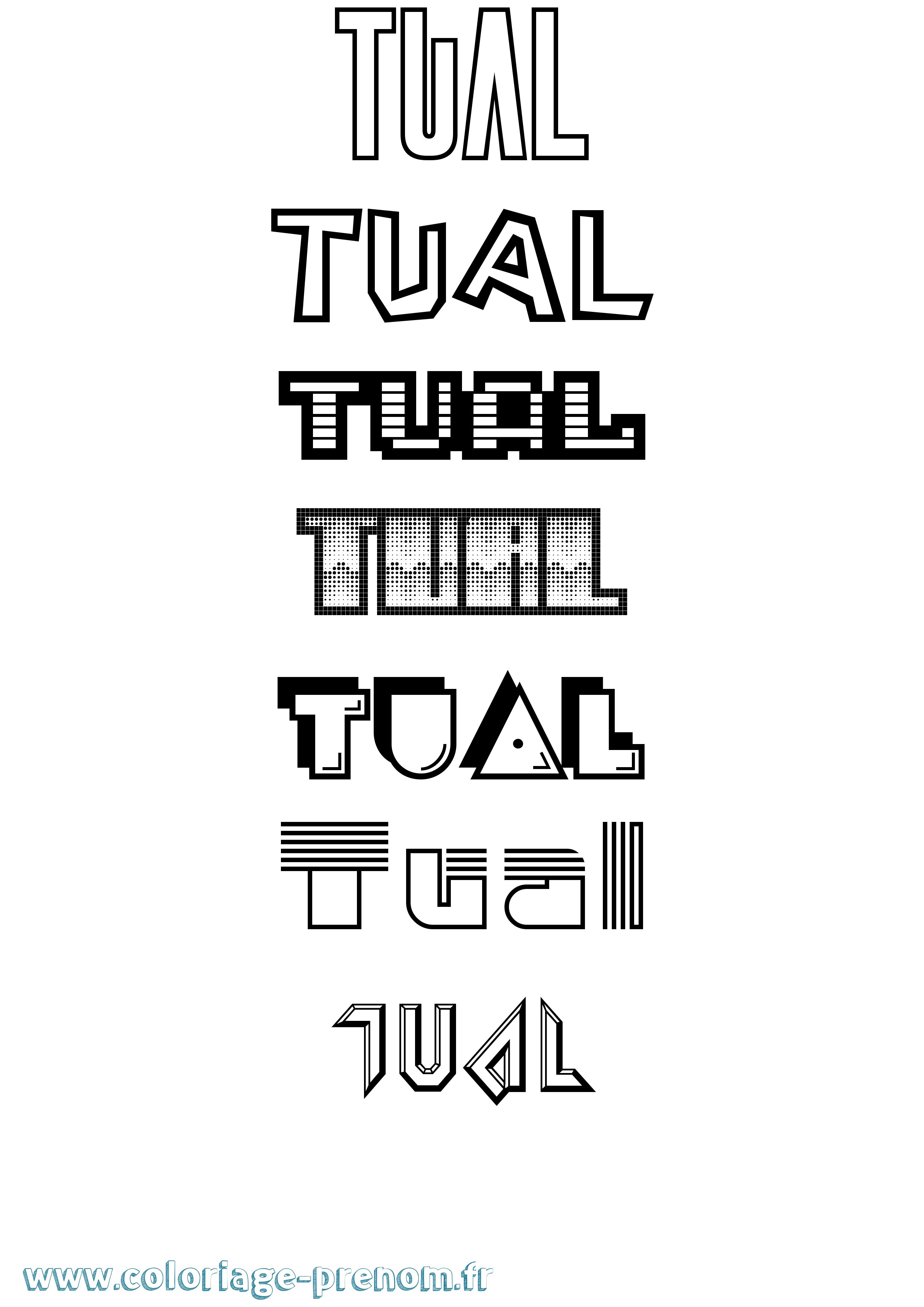Coloriage Tual Jeux Vidéos Coloriage prénom Tual Jeux Vidéos
