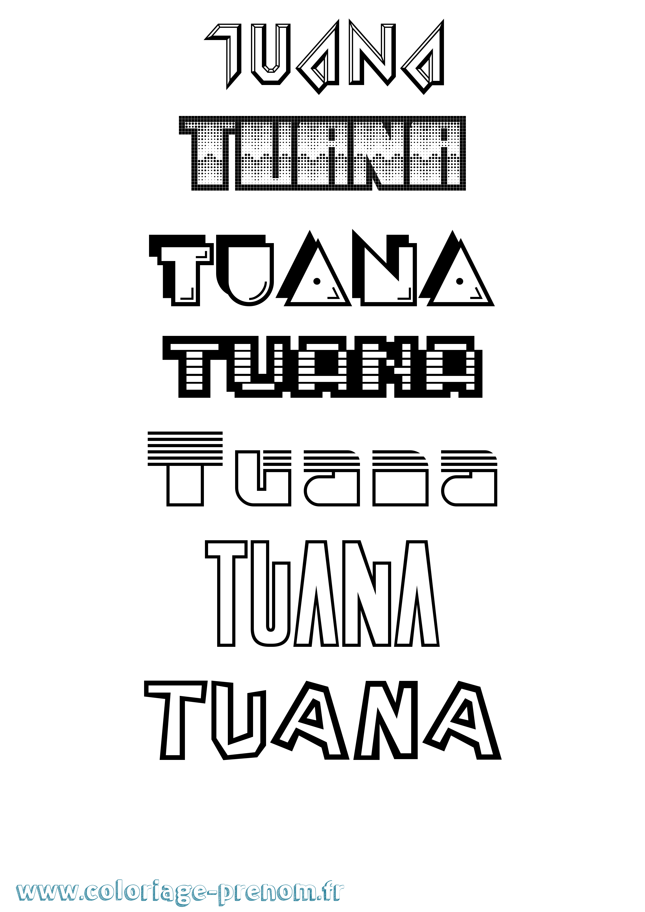 Coloriage Tuana Jeux Vidéos Coloriage prénom Tuana Jeux Vidéos