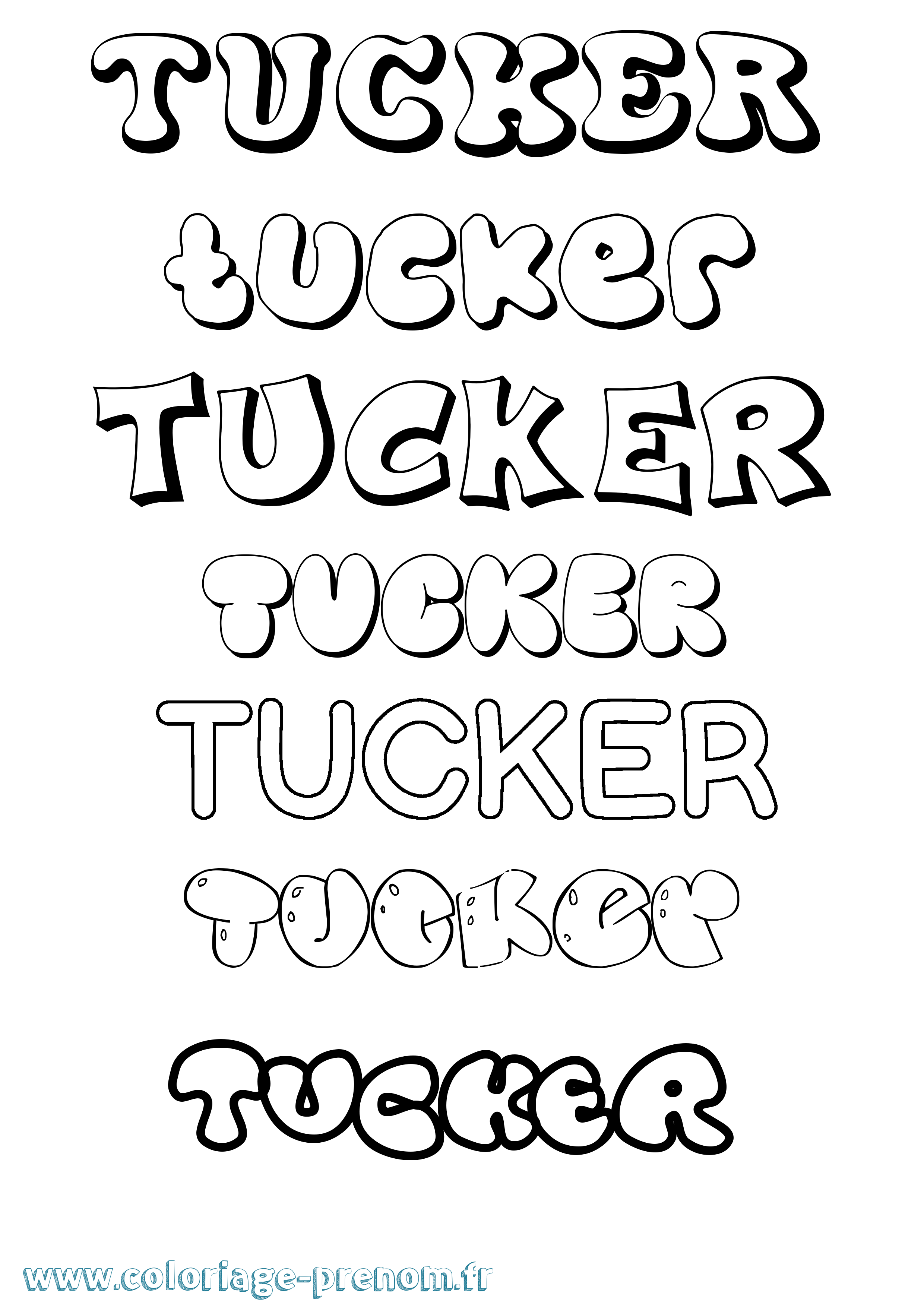 Coloriage Tucker Bubble Coloriage prénom Tucker Bubble