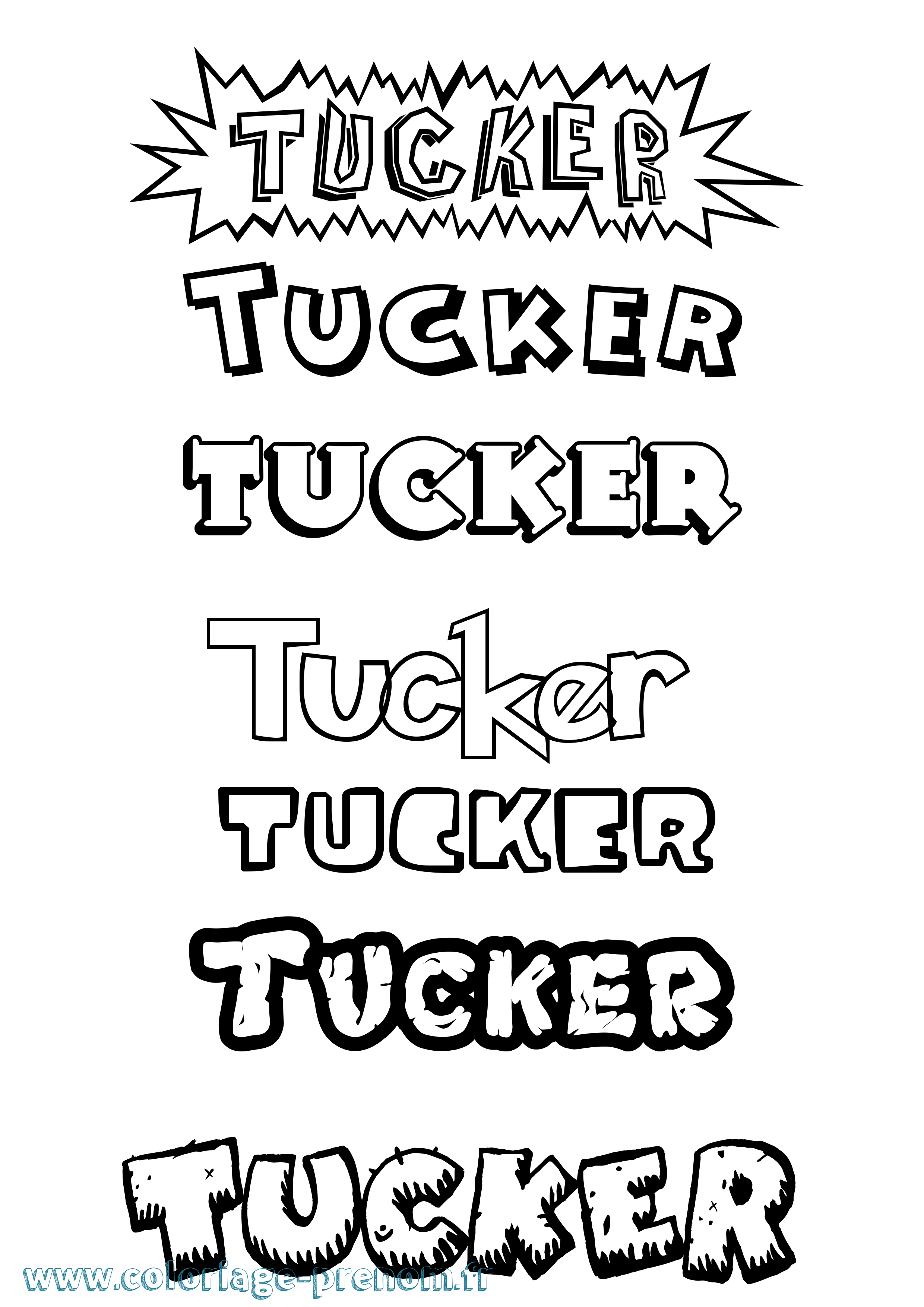 Coloriage Tucker Dessin Animé Coloriage prénom Tucker Dessin Animé